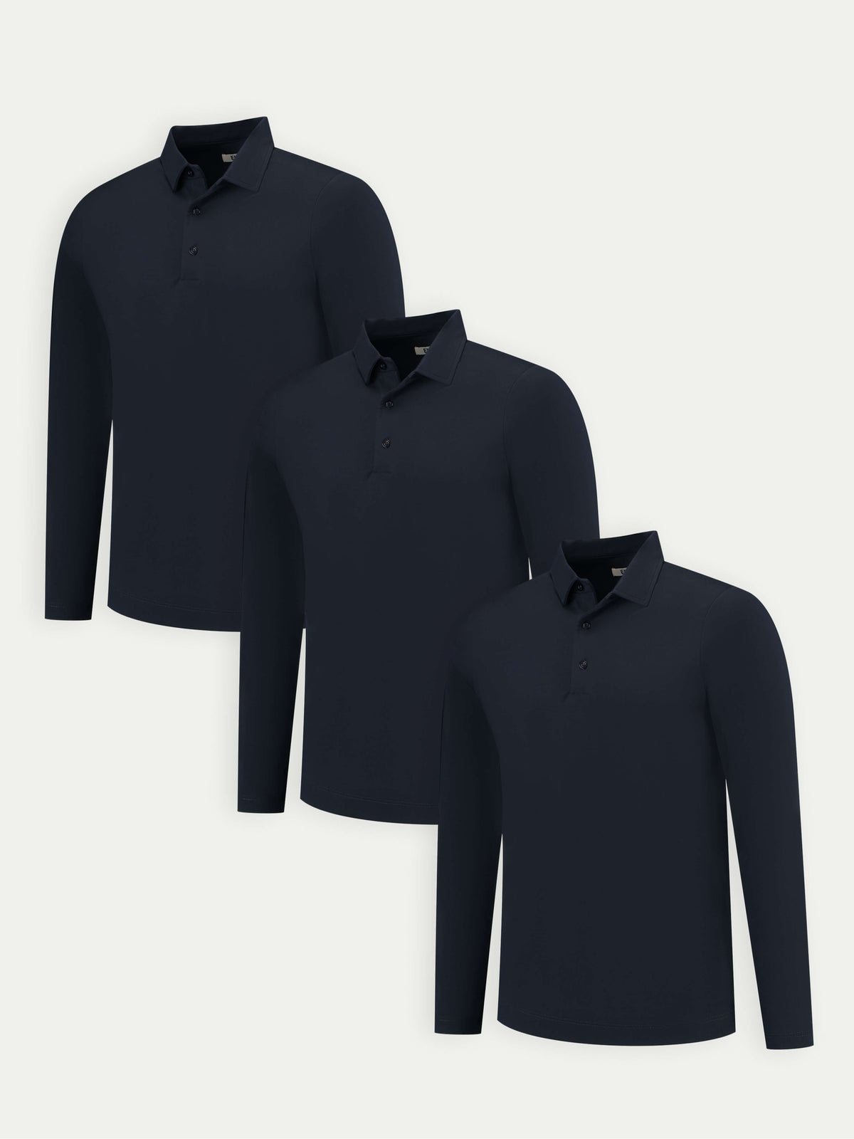 Lux Longsleeve Polo - Mixed 3 Pack - Navy