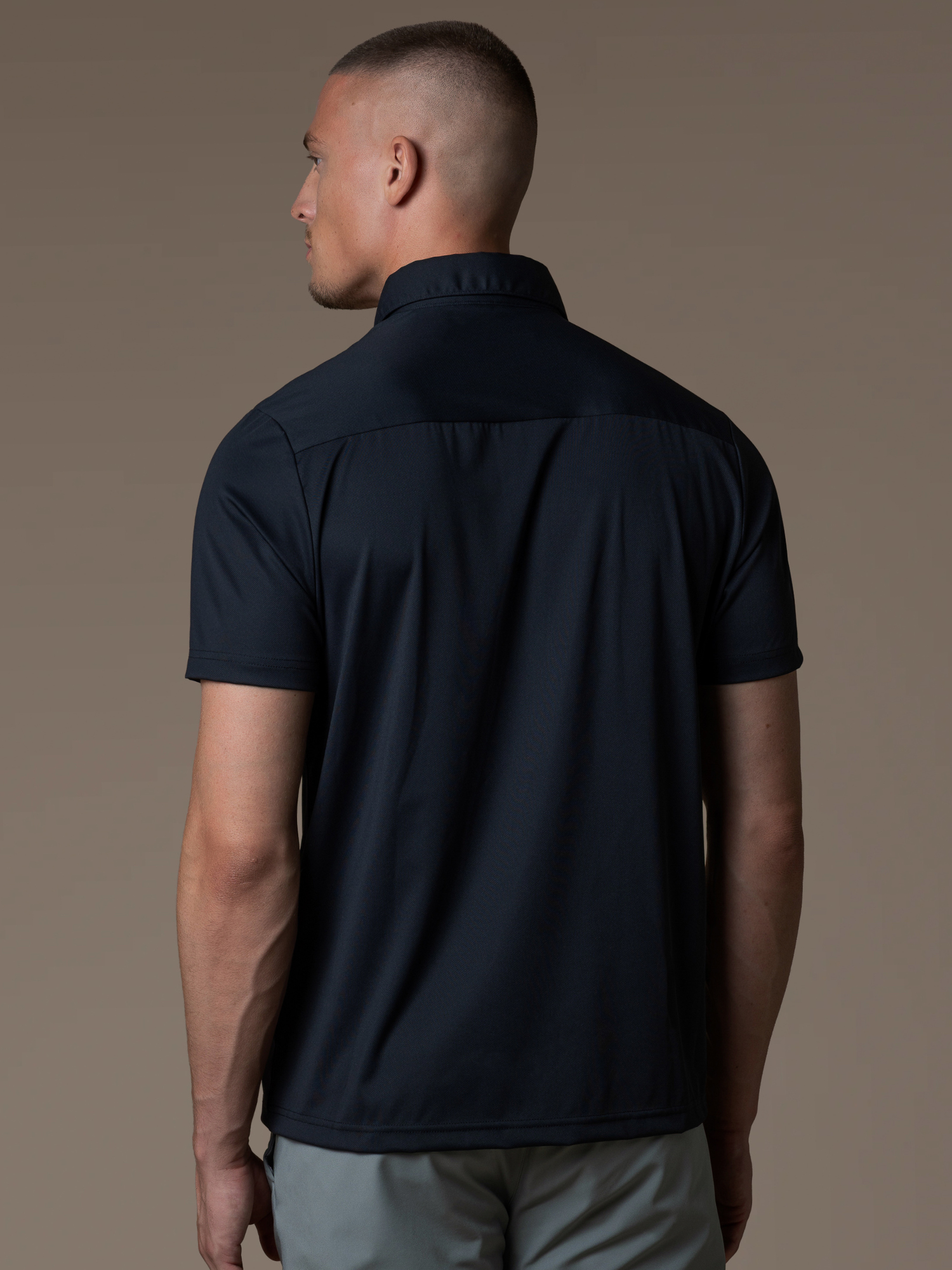 Tech Zipper Polo - Black