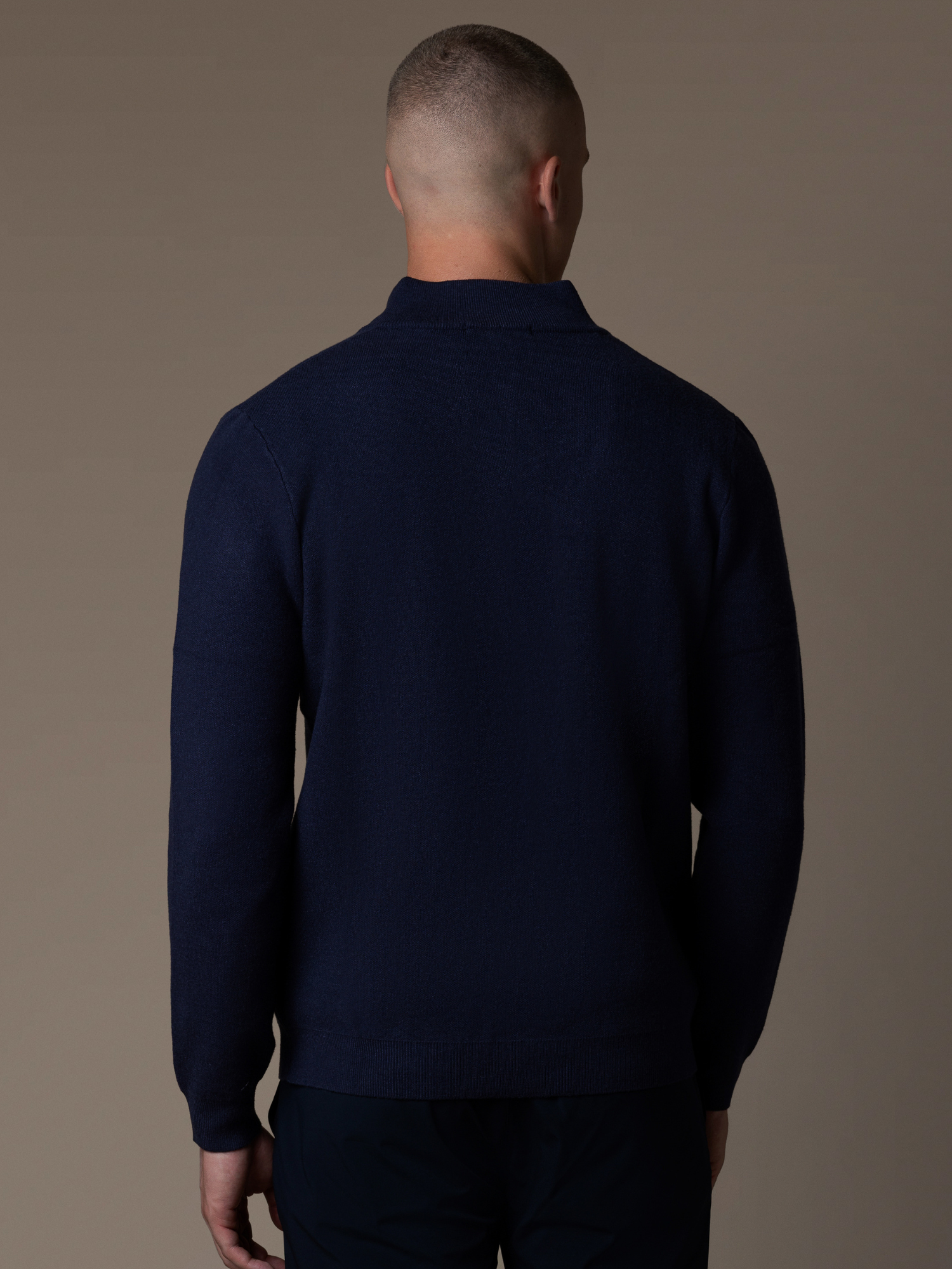 Knit Zip Cardigan - Navy