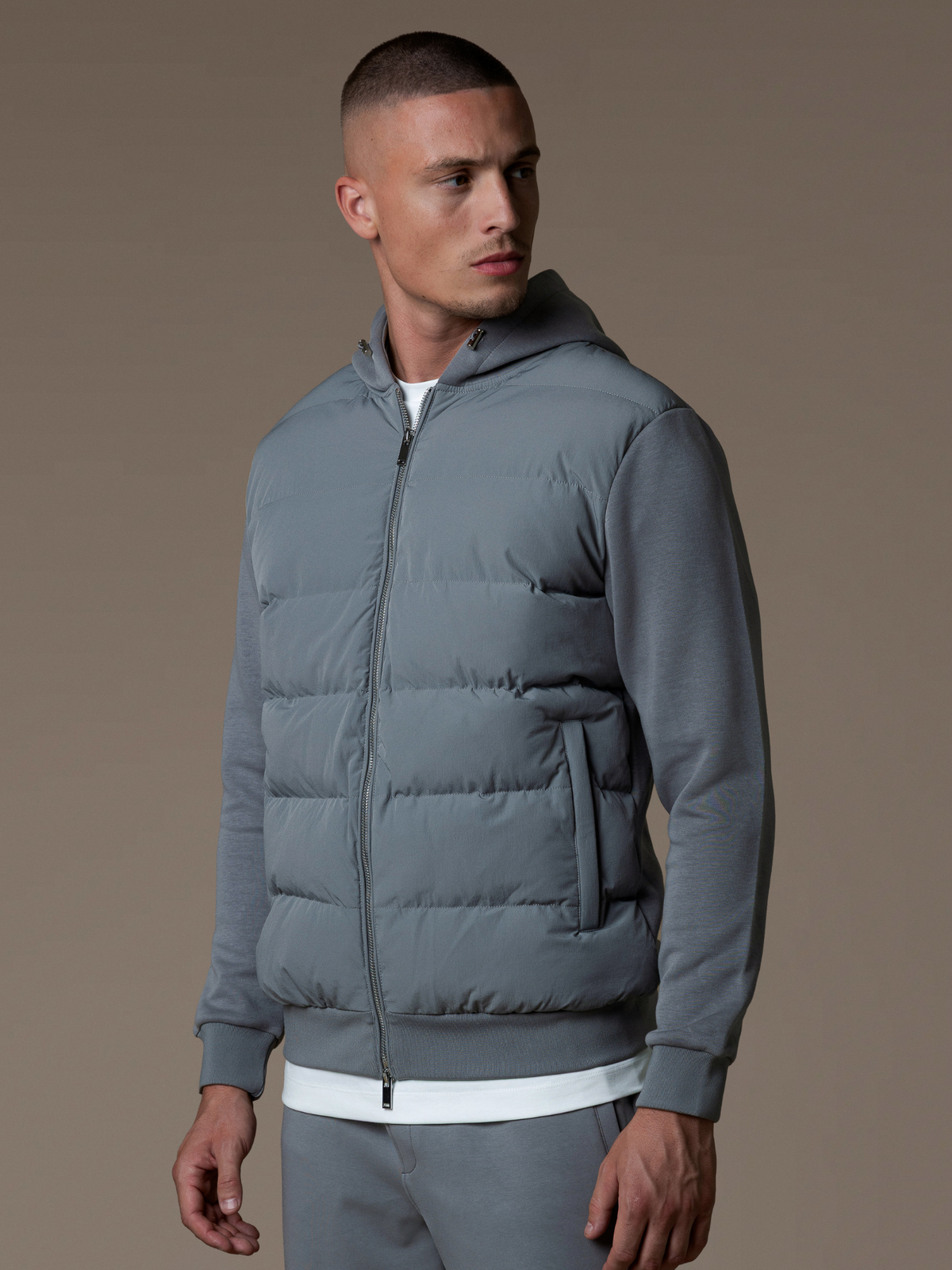 Hybrid Quilted Windbreaker - Grey