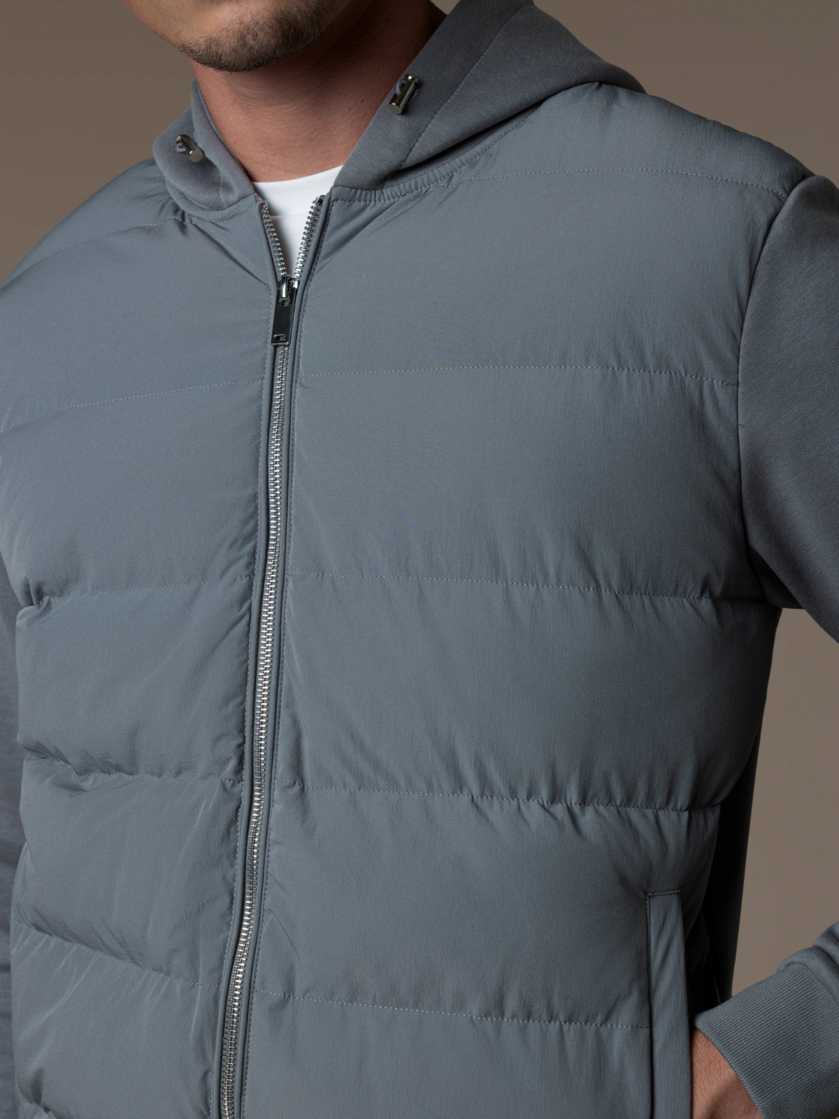 Hybrid Quilted Windbreaker - Grey