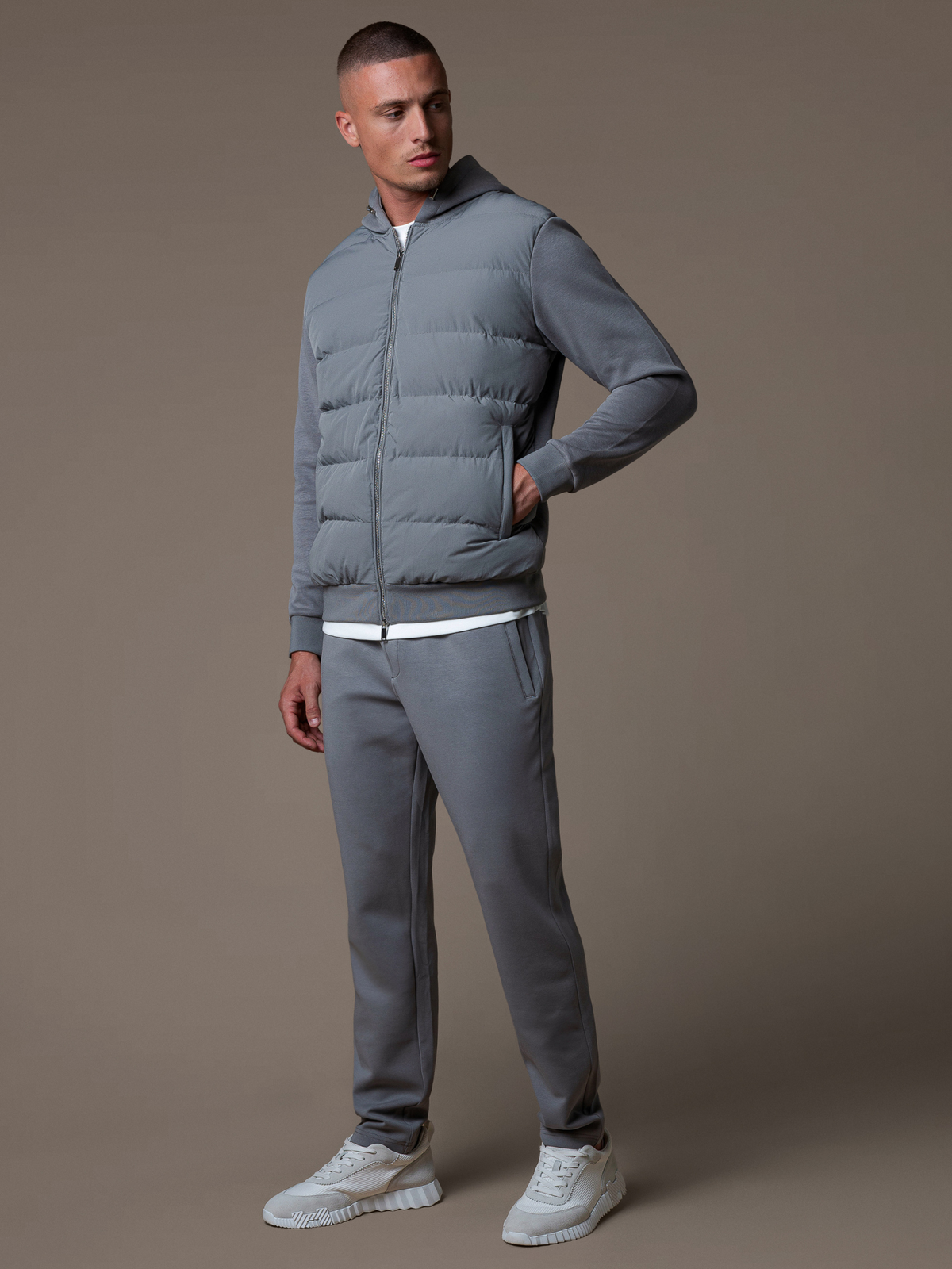 Hybrid Quilted Windbreaker - Grey
