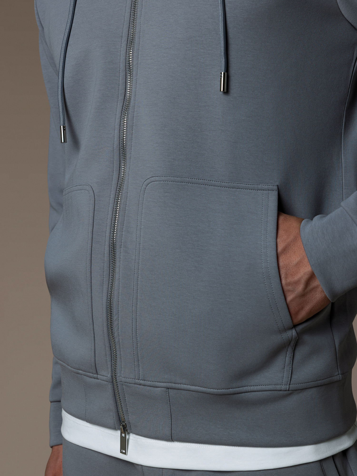 Interlock Flow Zip Hoodie - Grey