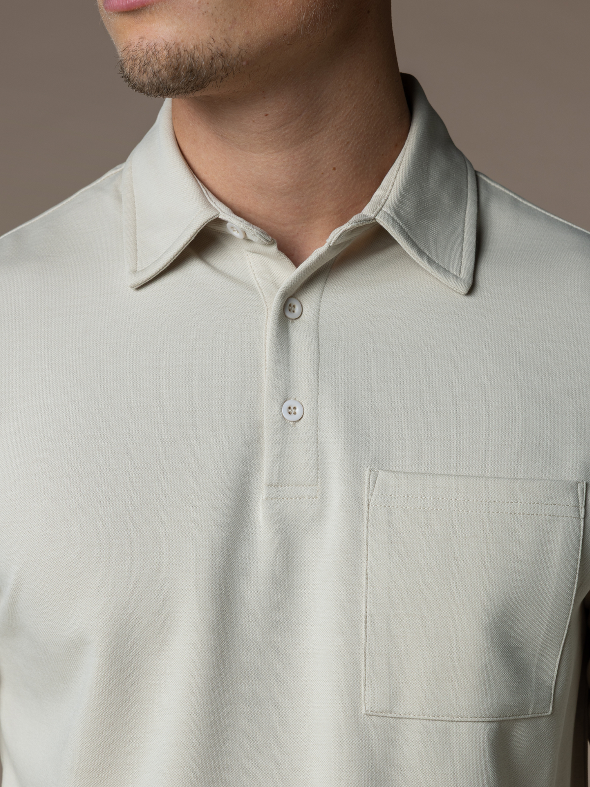 Como Longsleeve Polo - Light Beige
