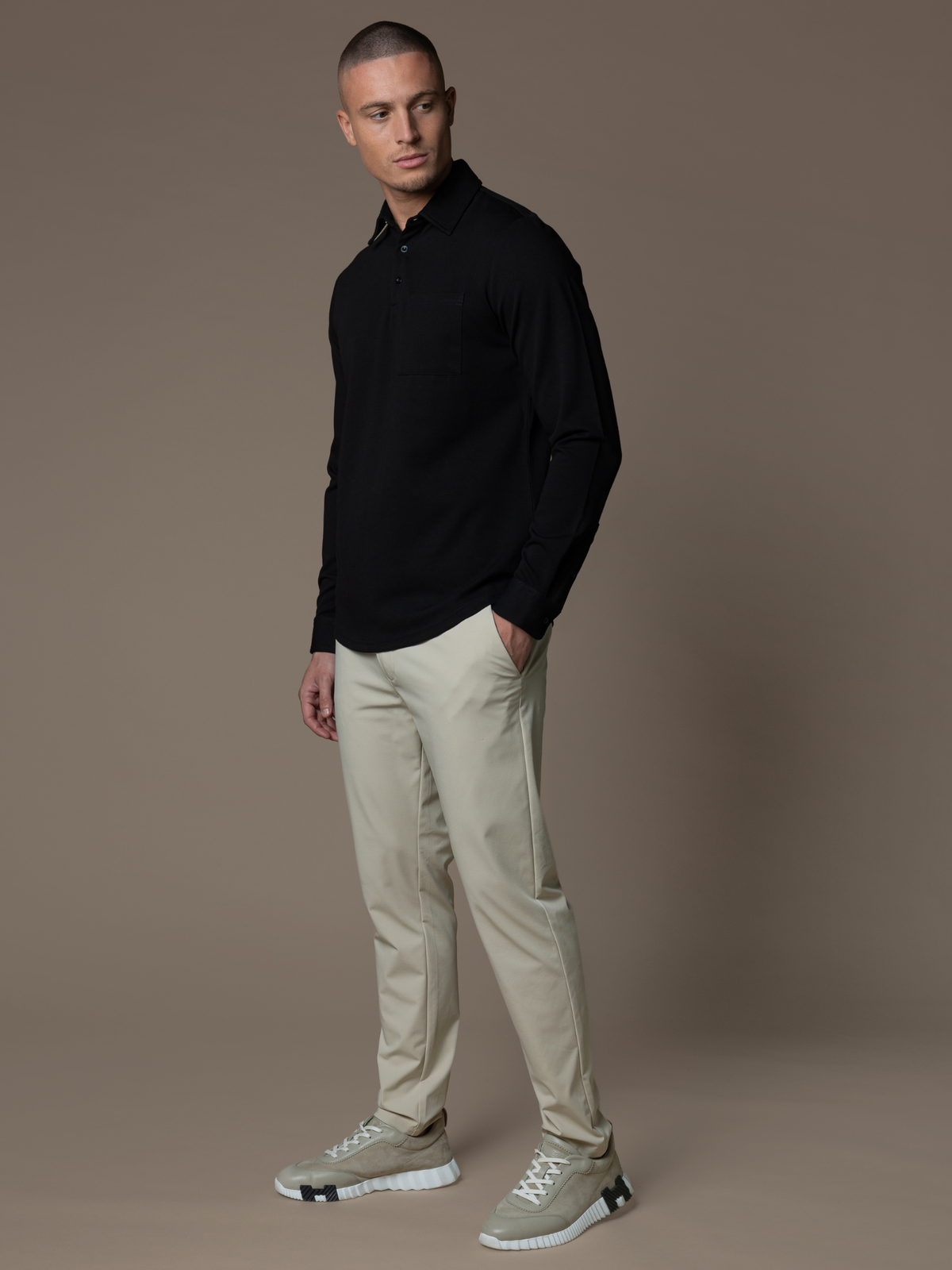 Como Longsleeve Polo - Black