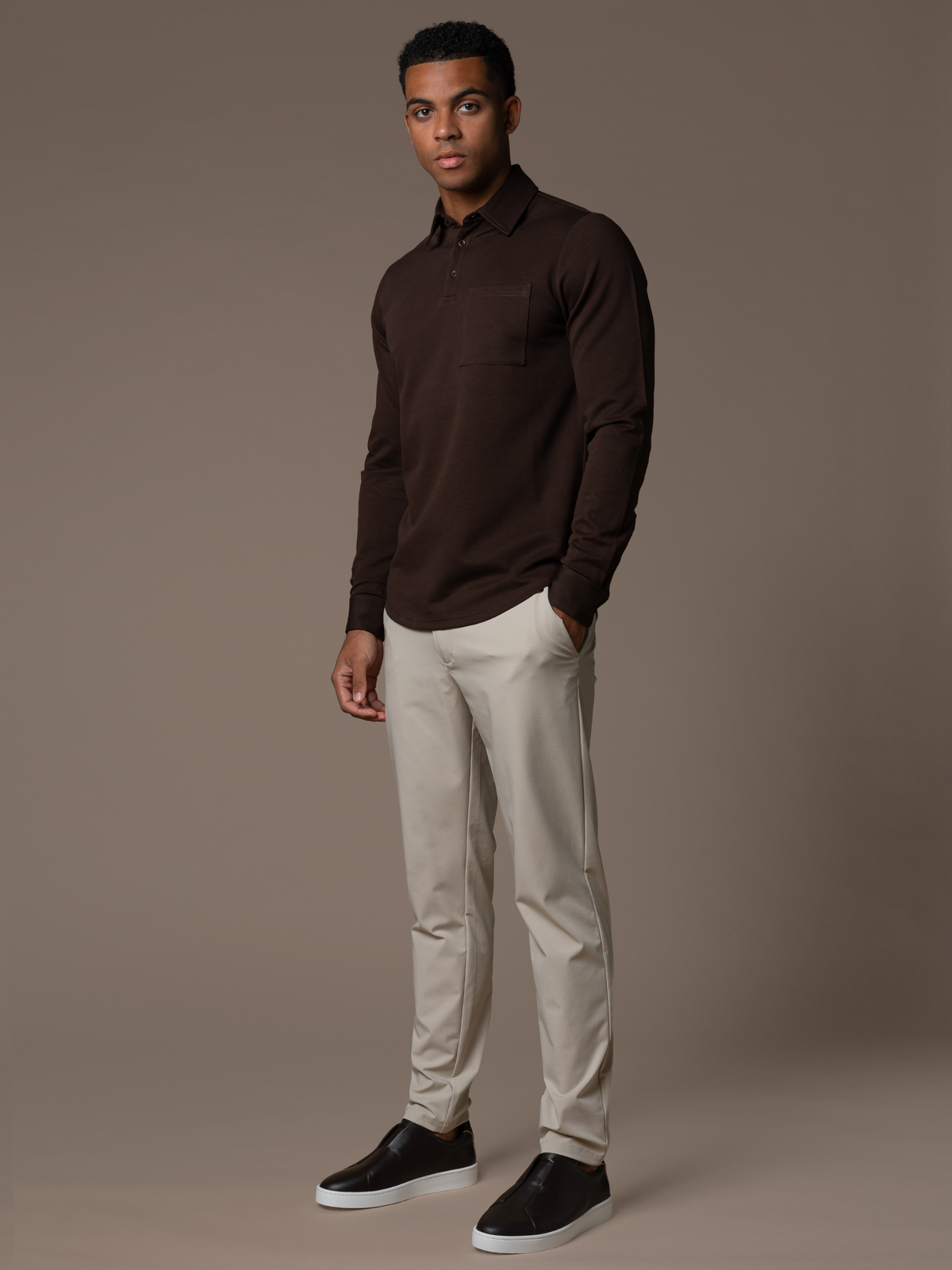 Como Longsleeve Polo - Brown