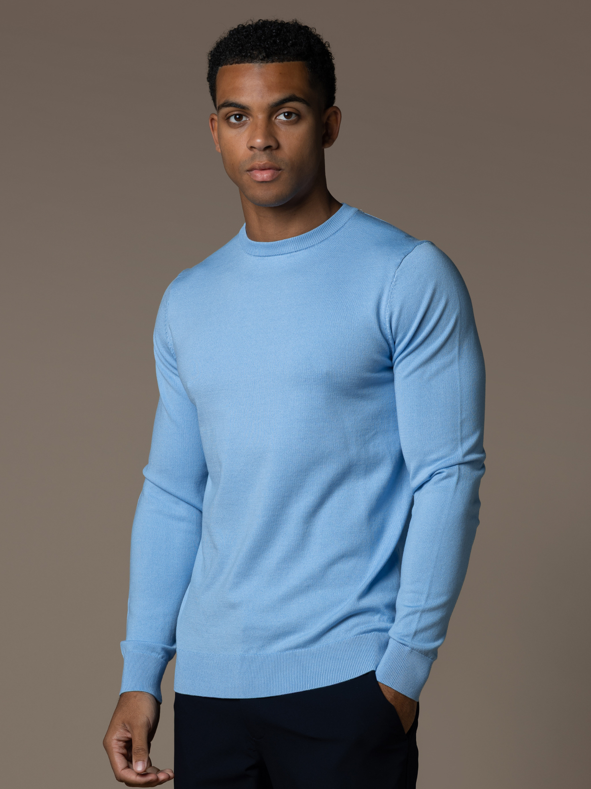 Knit Crewneck - Light Blue