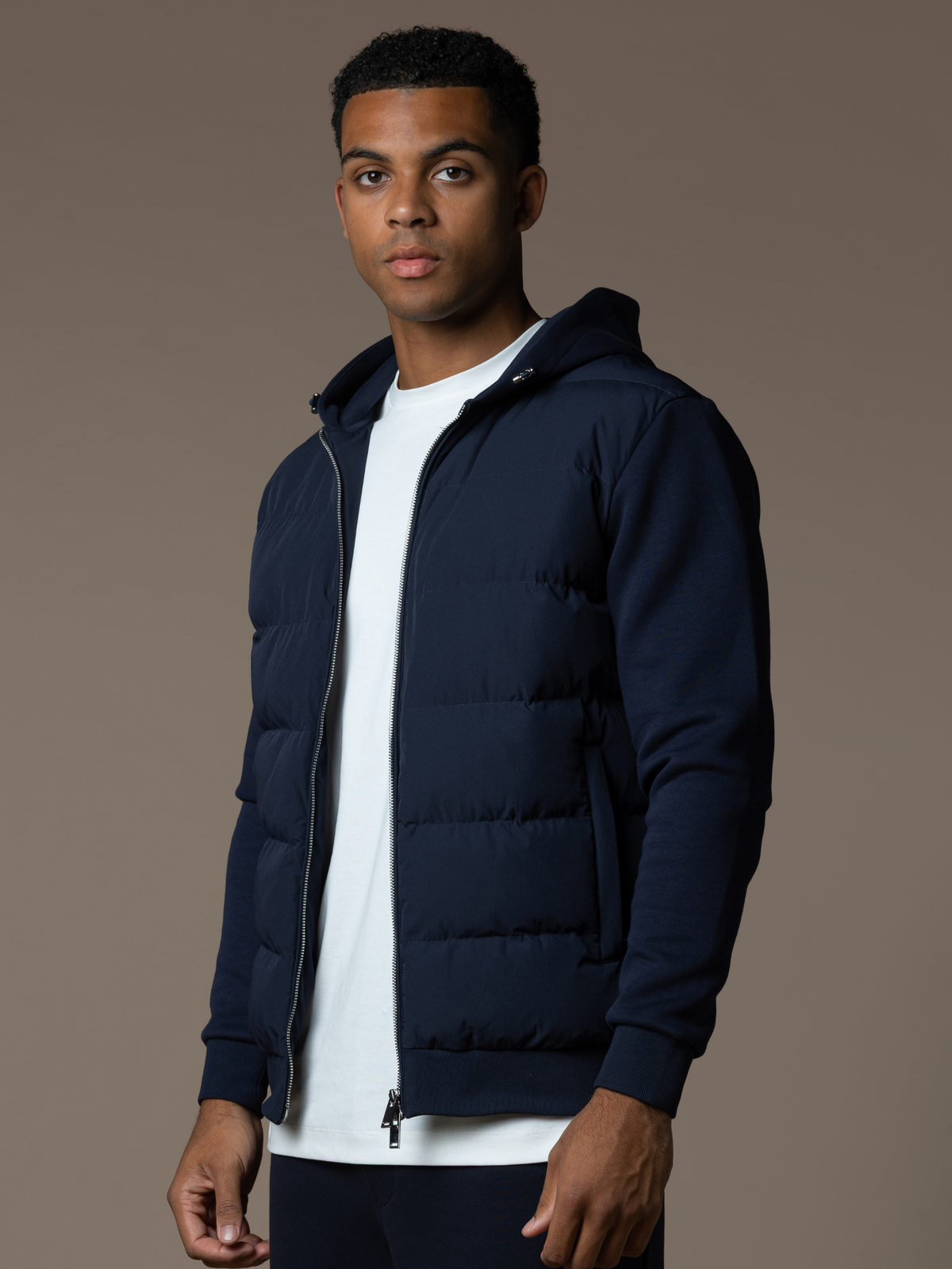 Hybrid Quilted Windbreaker - Navy