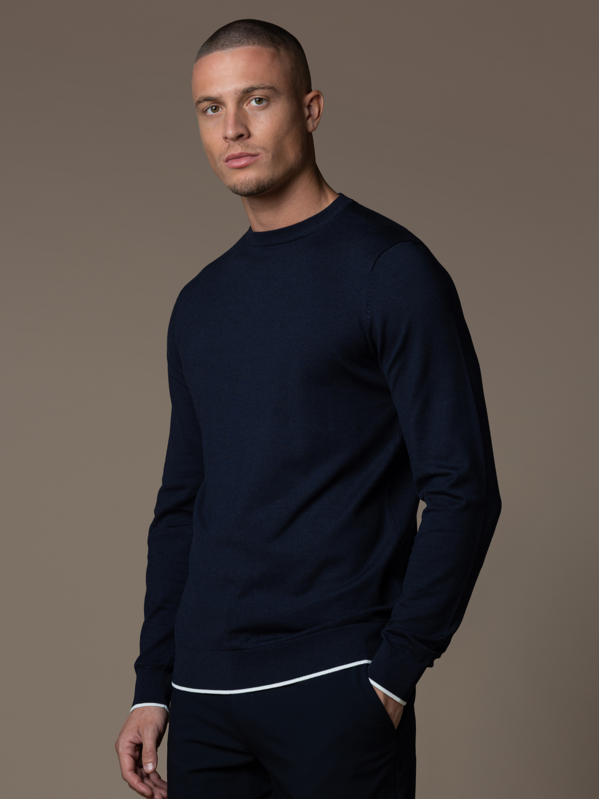 Lino Knit Crewneck - Navy