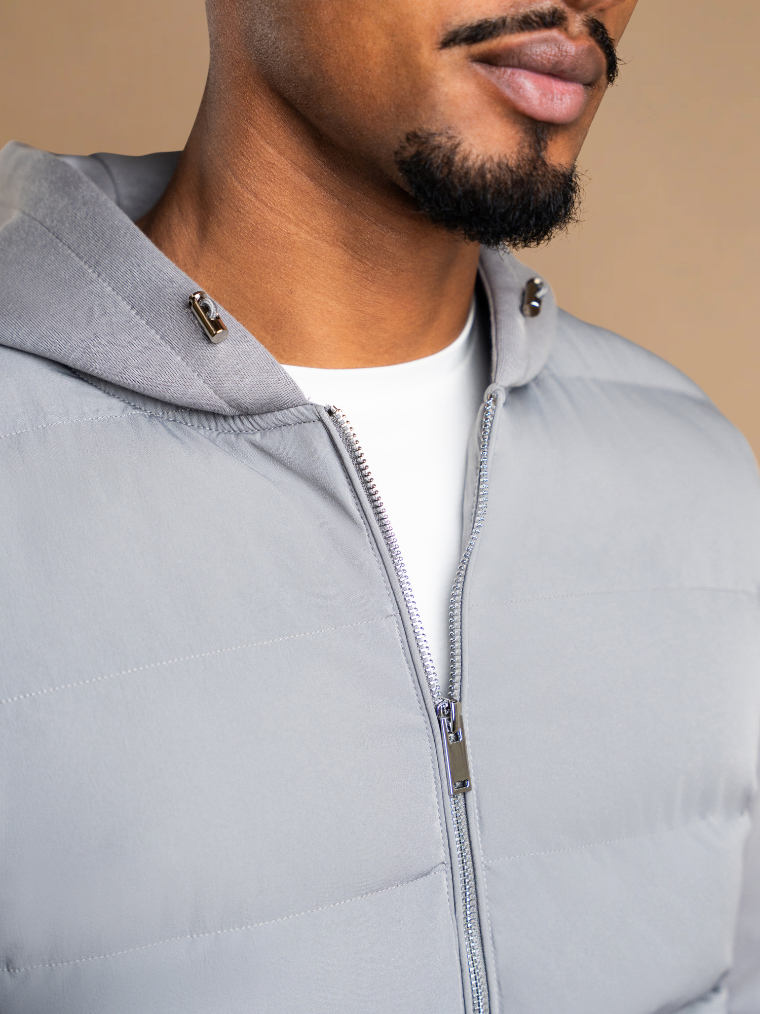 Hybrid Quilted Windbreaker - Grey