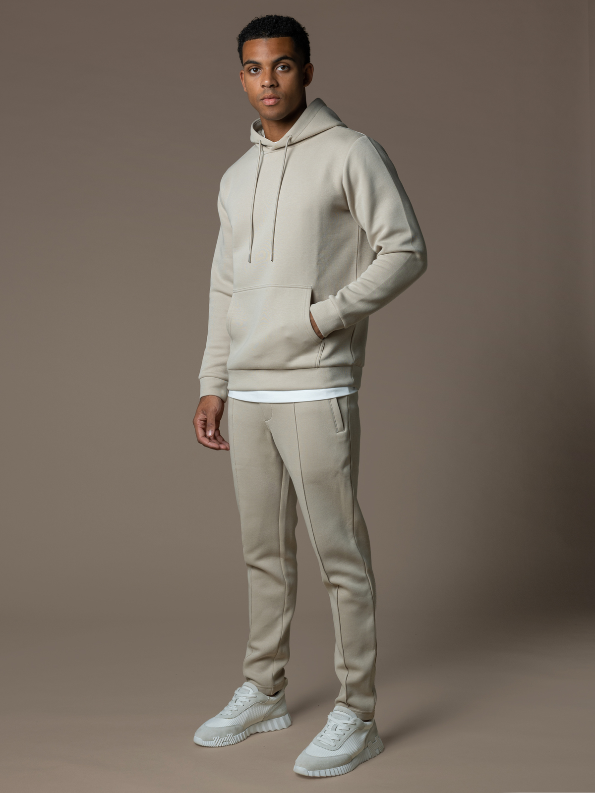 Essential Interlock Hoodie - Beige