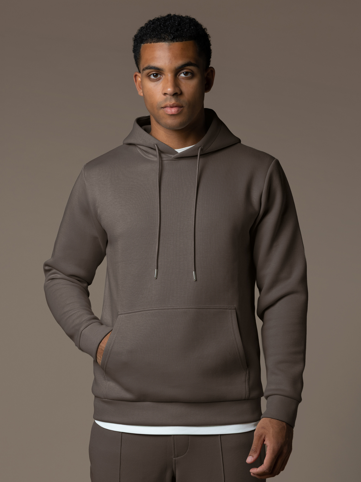 Essential Interlock Hoodie - Taupe