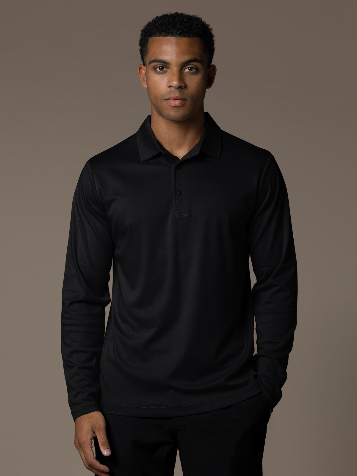 Lux Longsleeve Polo - Black