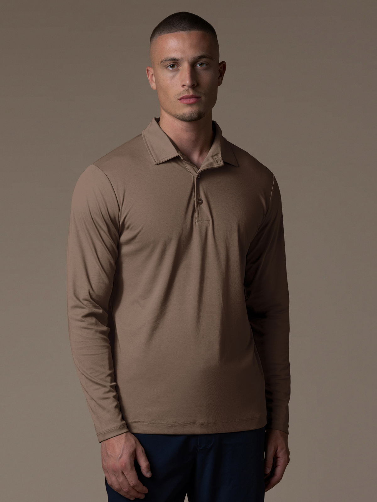 Lux Longsleeve Polo - Mocca