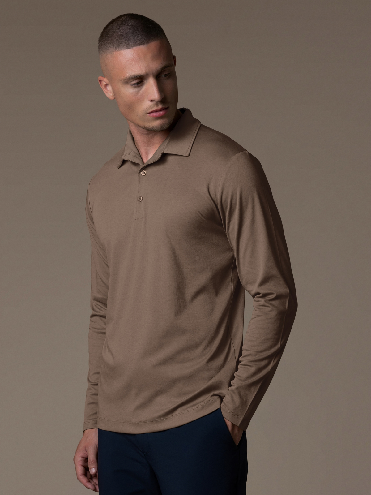 Lux Longsleeve Polo - Mocca
