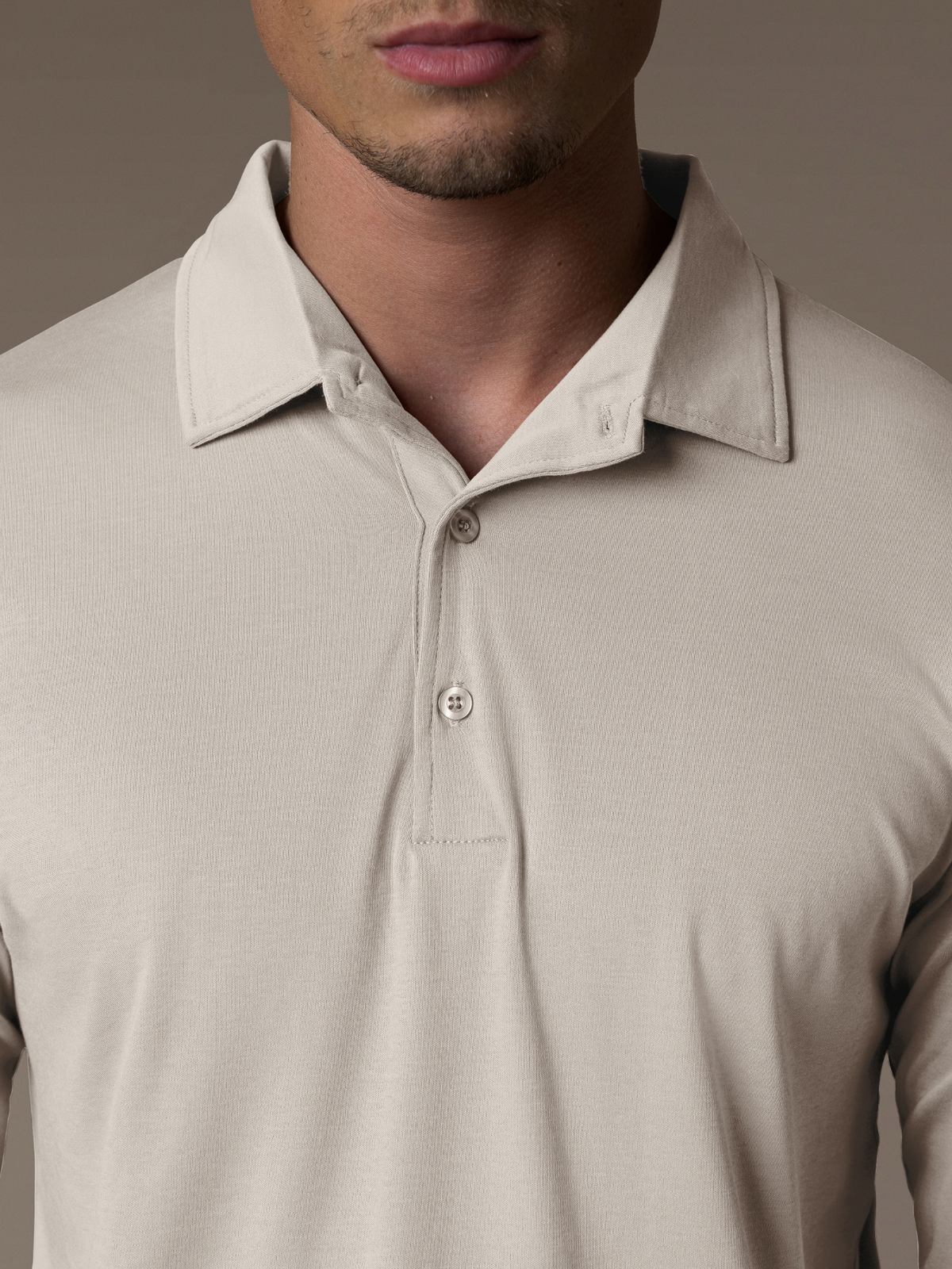 Lux Longsleeve Polo - Beige