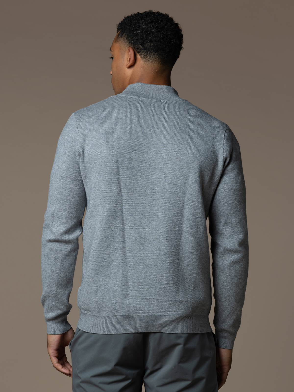 Knit Zip Cardigan - Grey