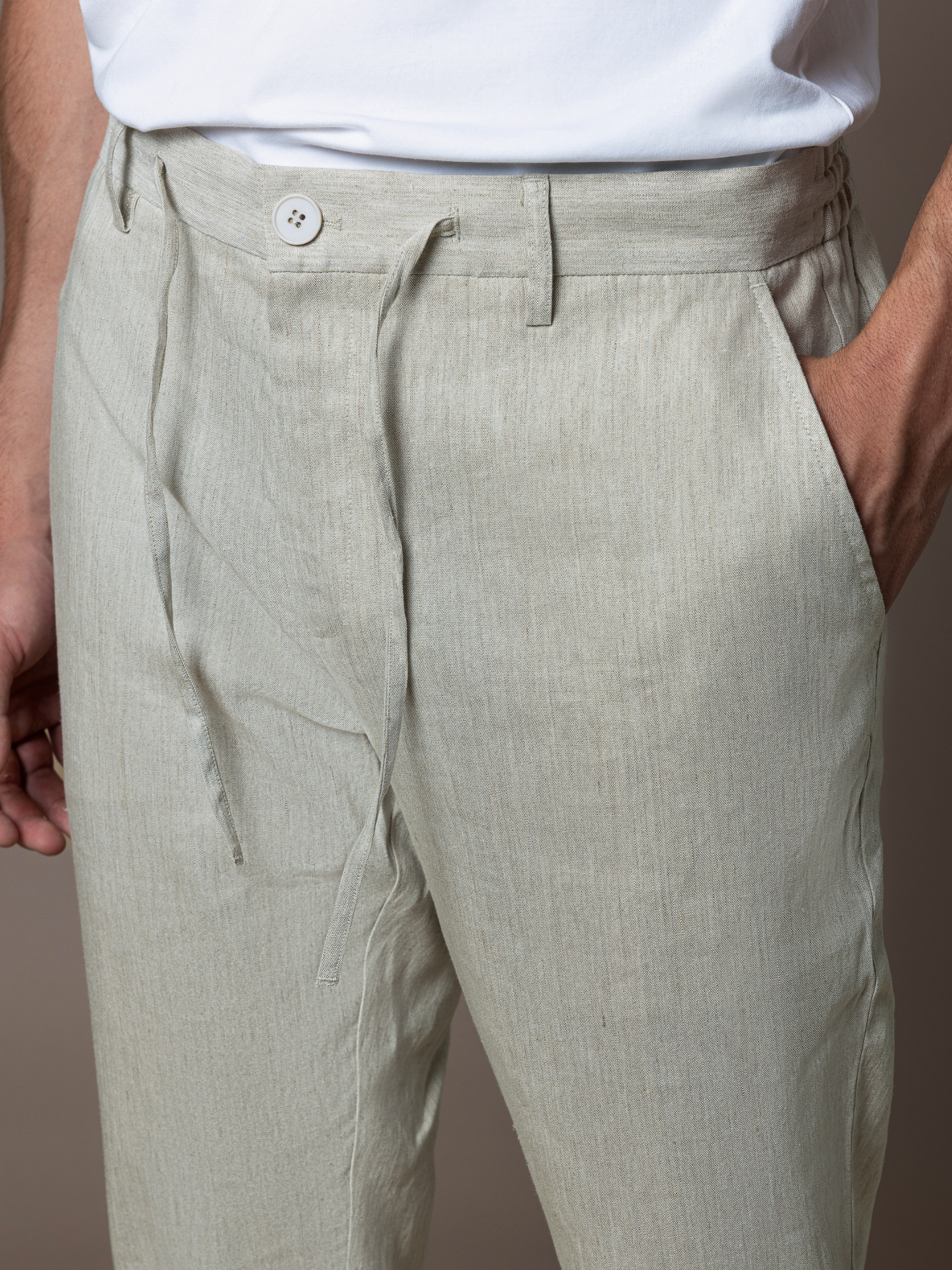Linen Trousers - Beige
