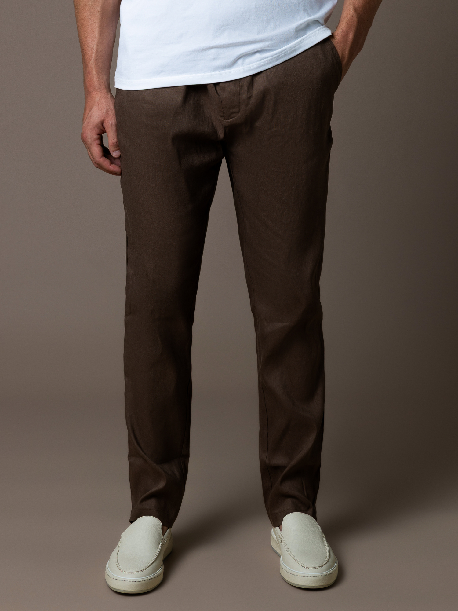 Linen Trousers - Brown