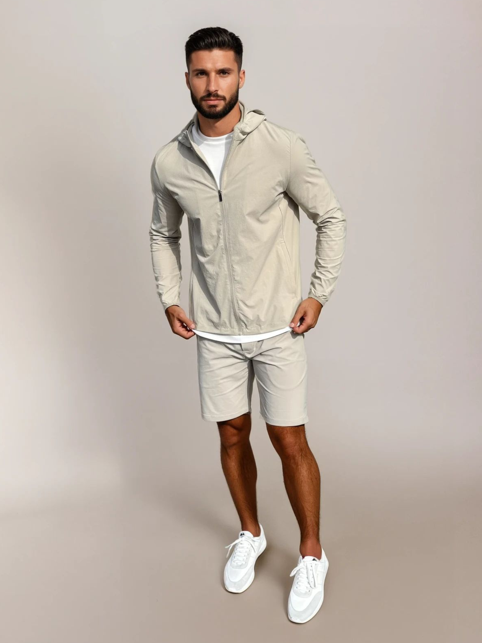 Tech Windbreaker Set - Beige