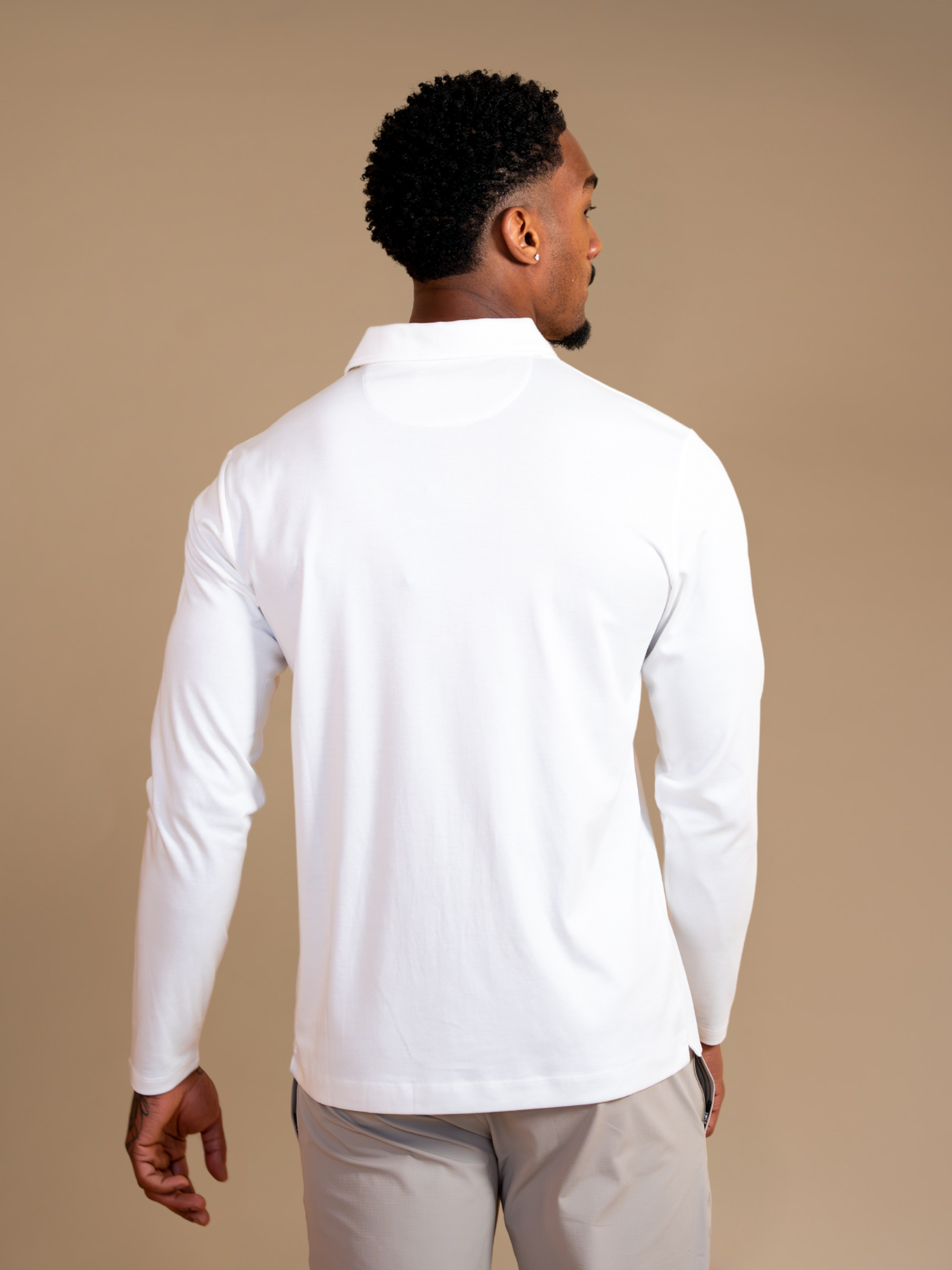 Lux Longsleeve Polo - White