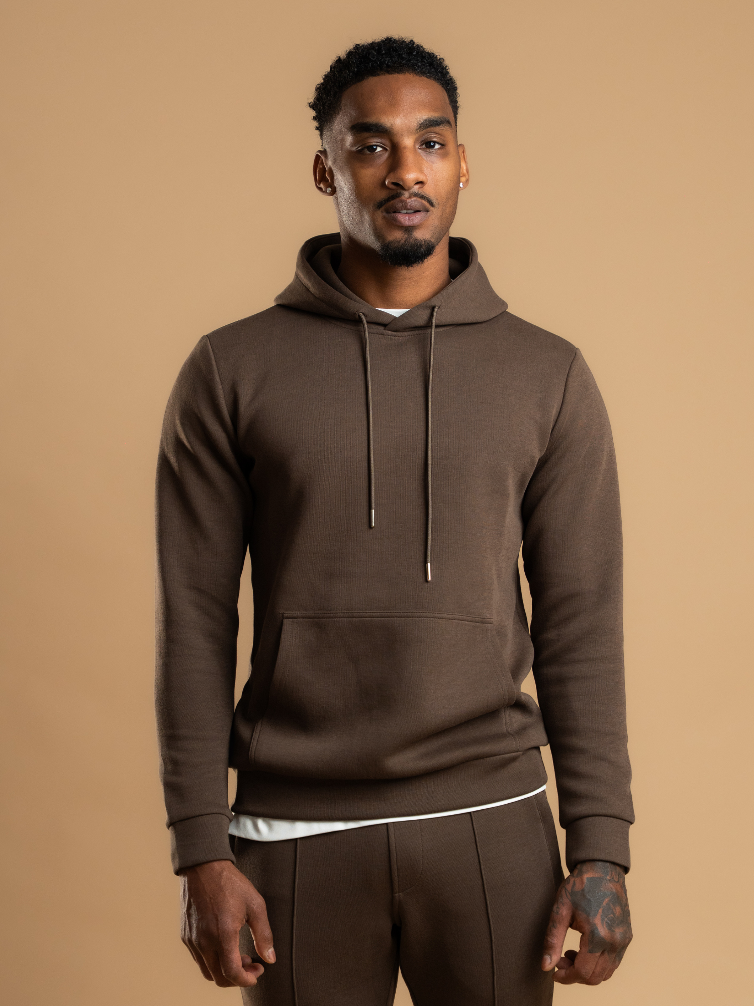 Essential Interlock Hoodie - Brown