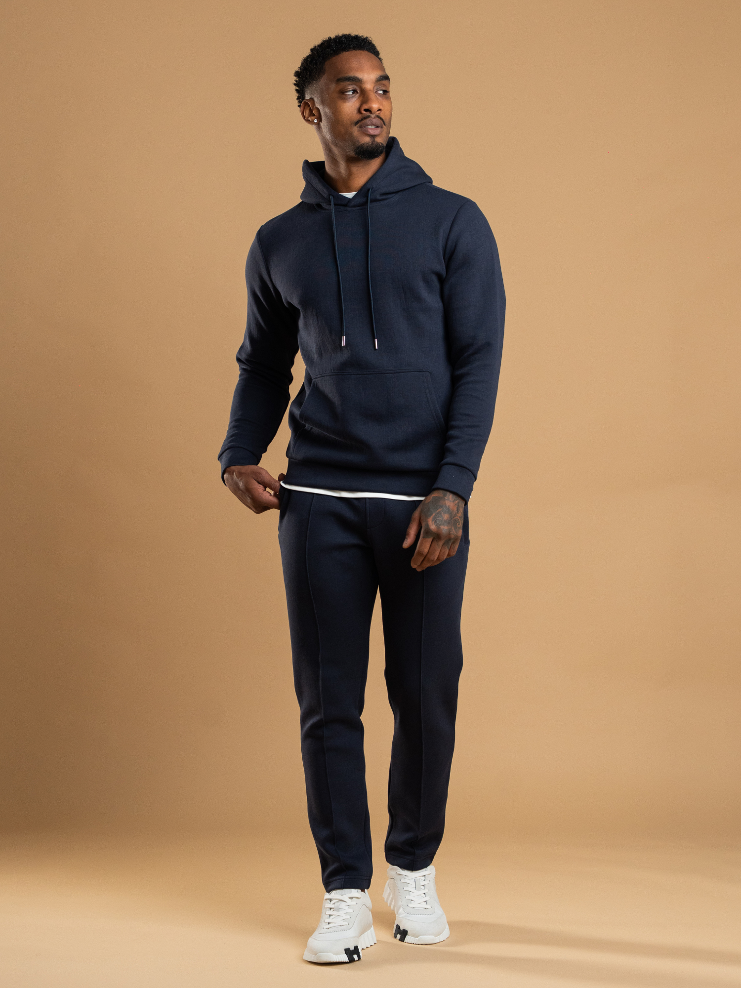 Essential Interlock Hoodie - Navy