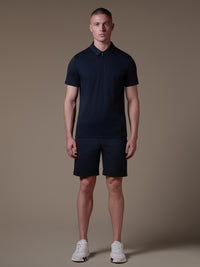 Lux Zipper Polo - Navy