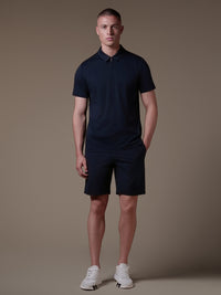 Lux Zipper Polo - Navy