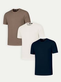 Essential Lux T-Shirt - Mixed 3 Pack - Earth Tones