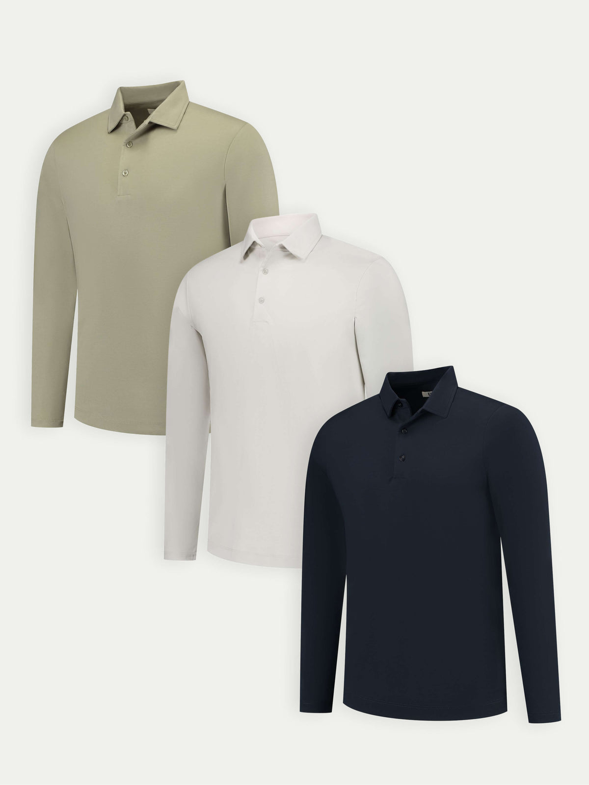 Lux Longsleeve Polo - Mixed 3 Pack - Earth Tones