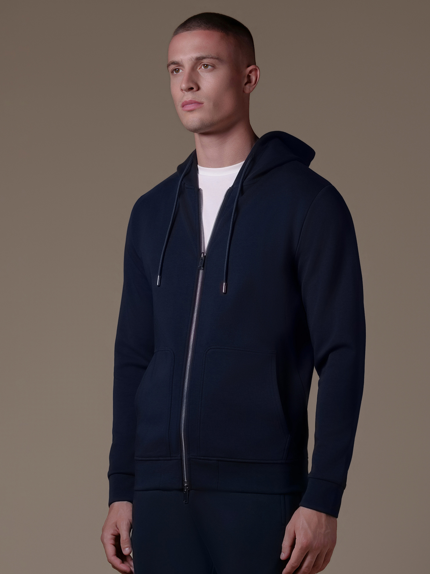 Interlock Flow Zip Hoodie - Navy