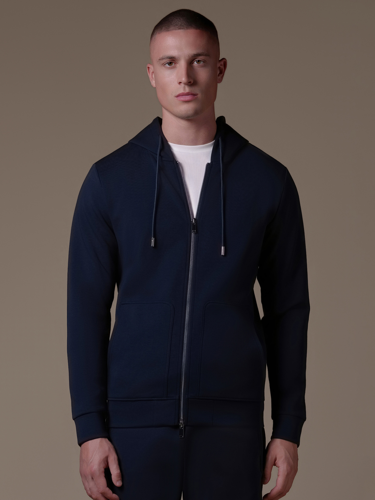 Interlock Flow Zip Hoodie - Navy