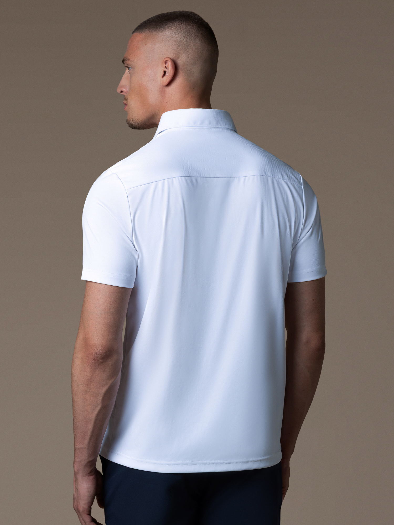 Tech Zipper Polo - White