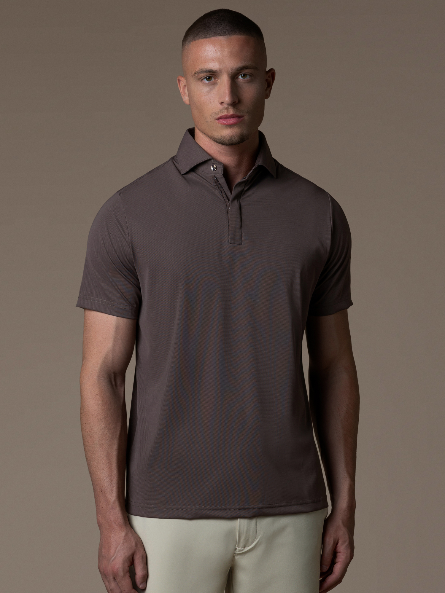 Tech Zipper Polo - Mocha