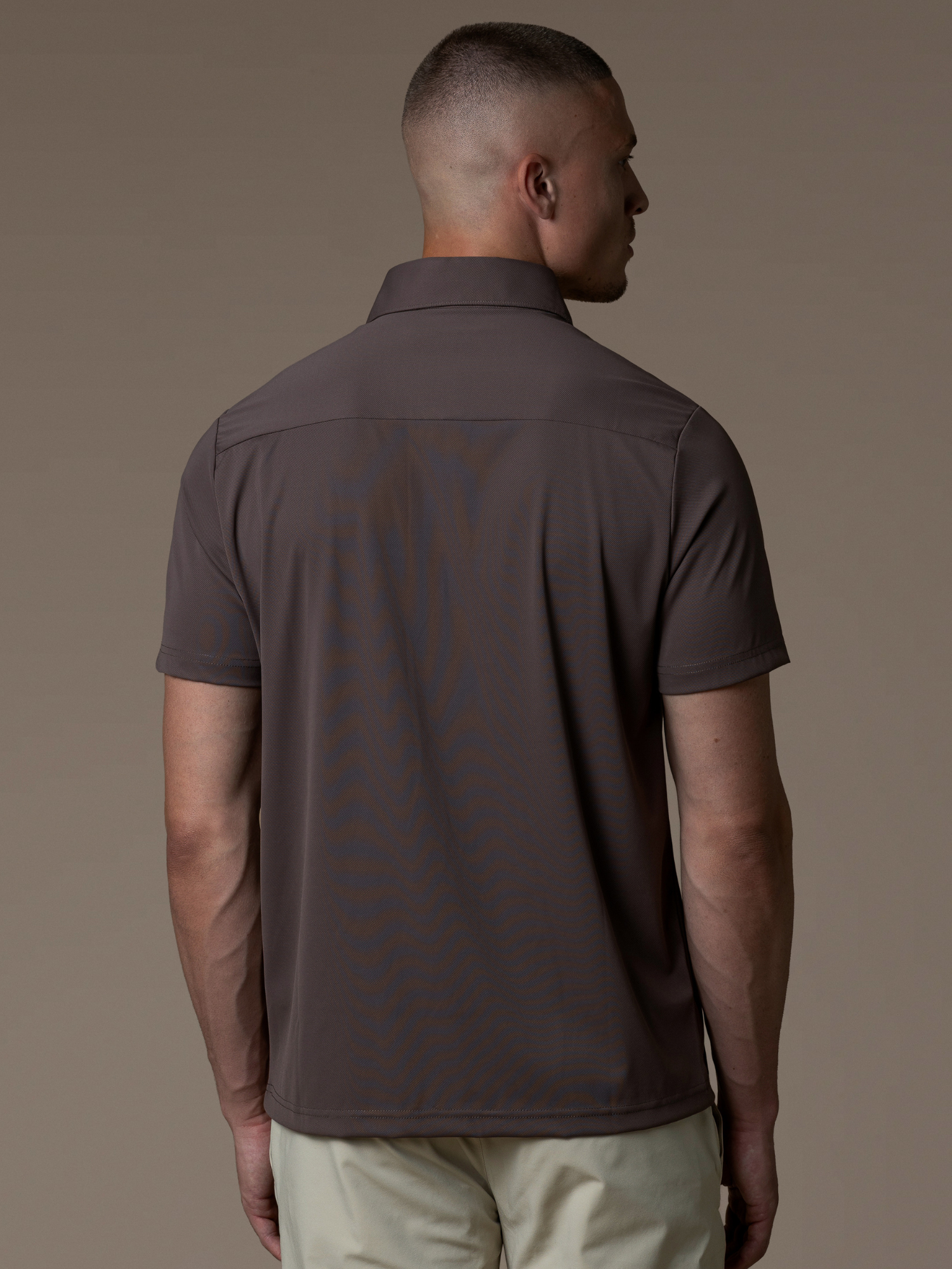Tech Zipper Polo - Mocha