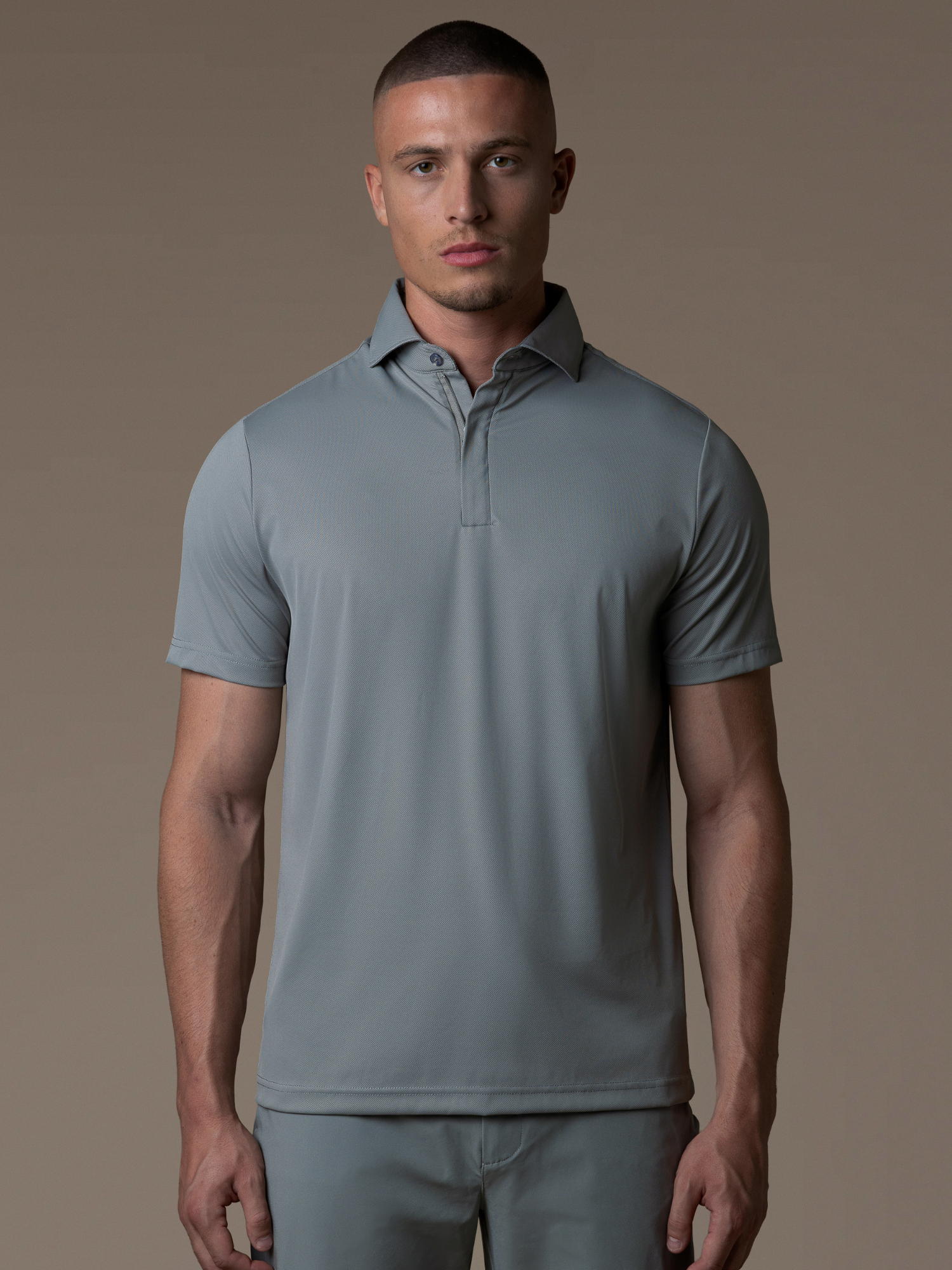 Tech Zipper Polo - Grey