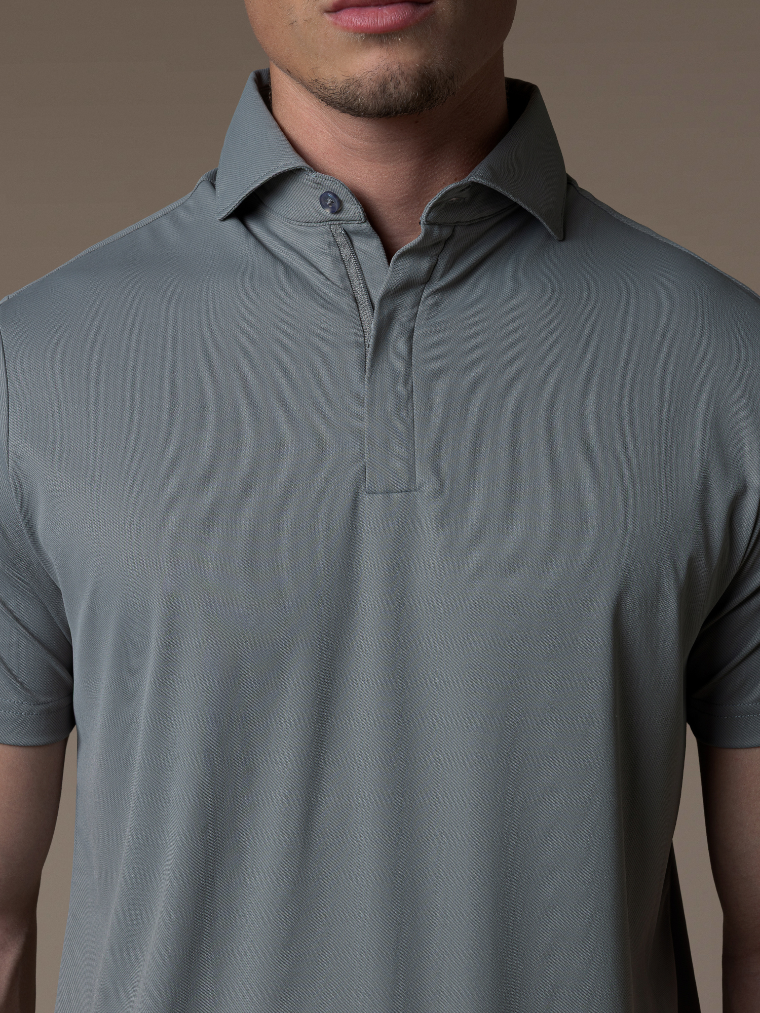Tech Zipper Polo - Grey