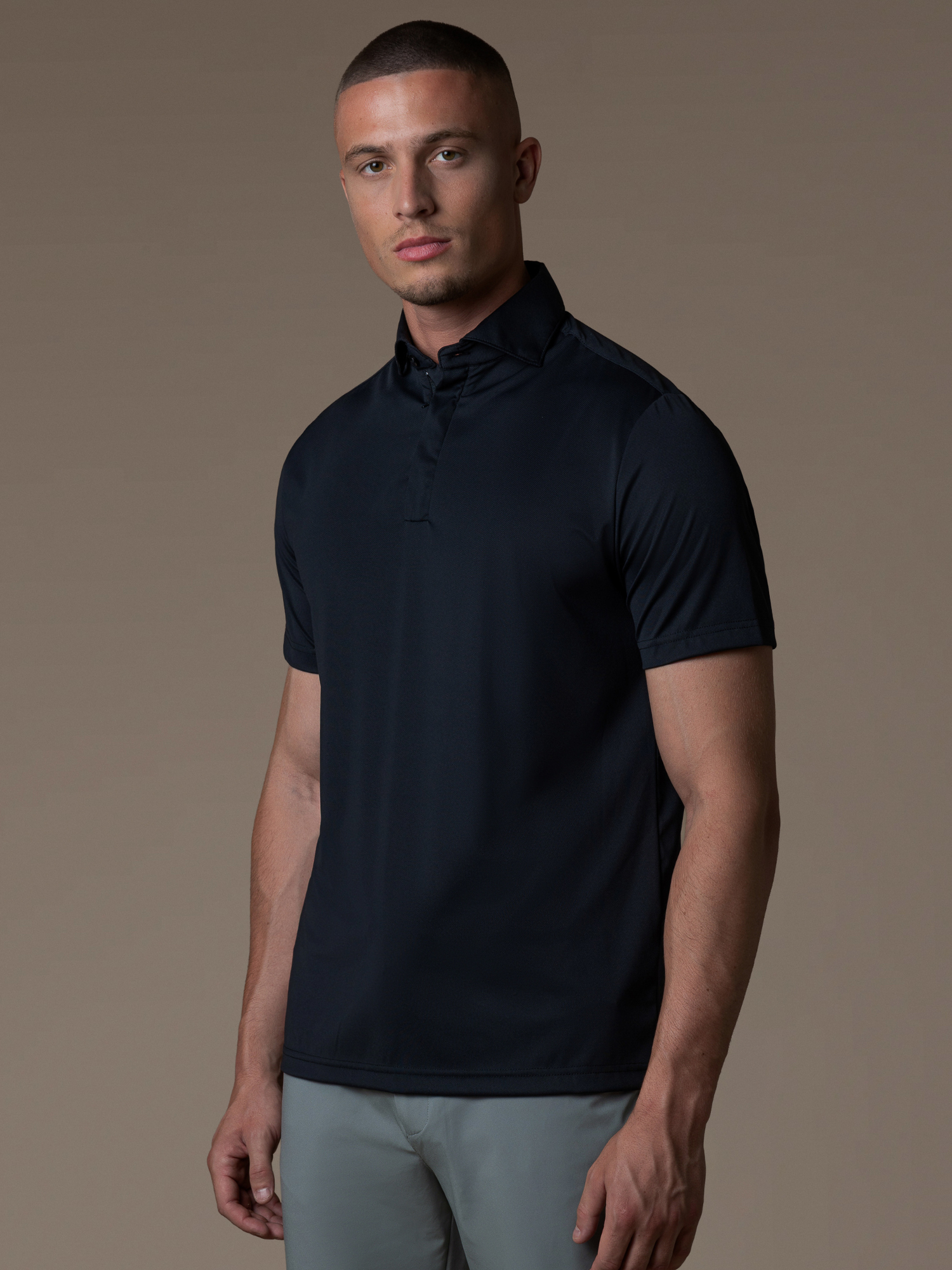 Tech Zipper Polo - Black