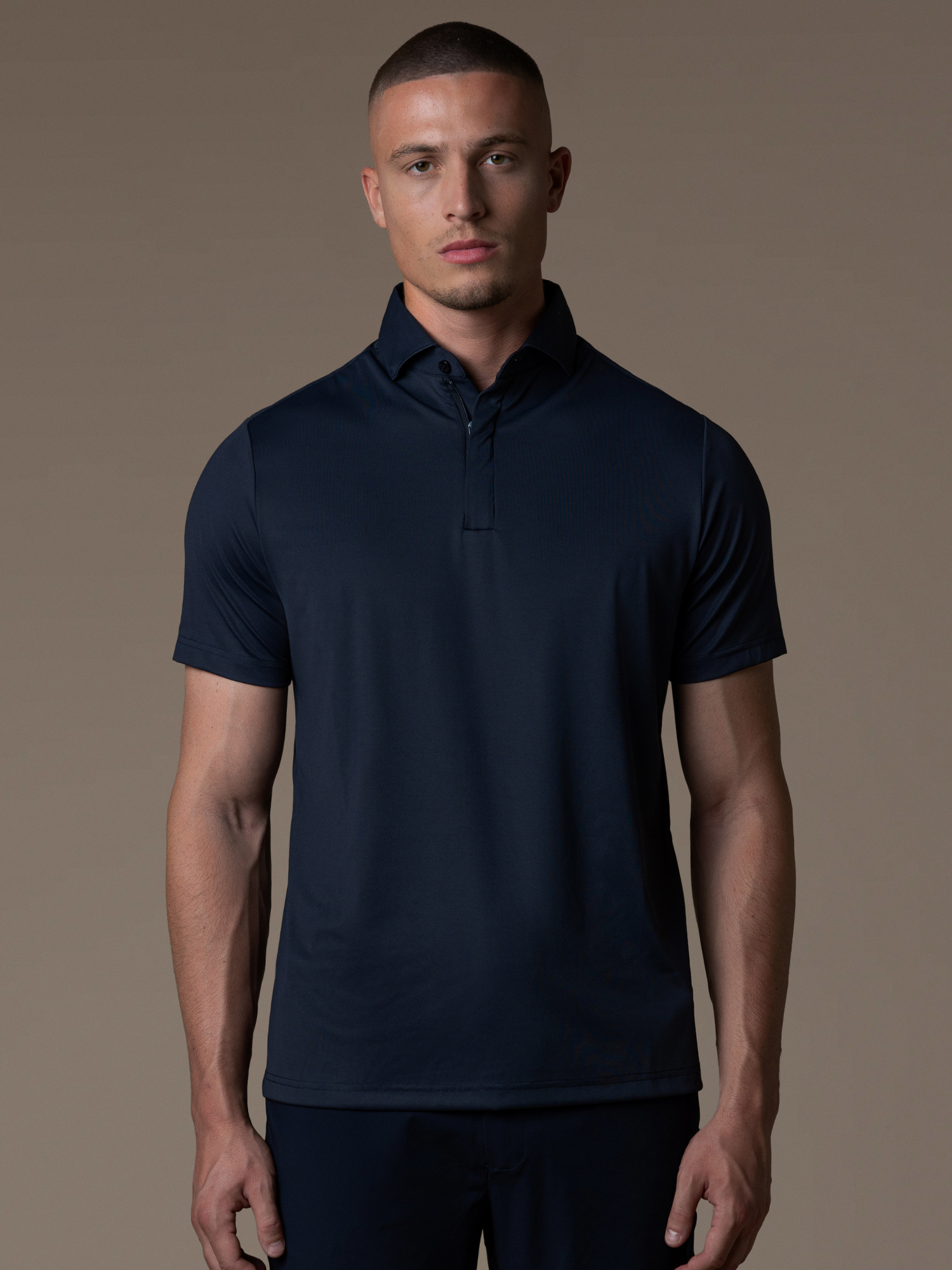 Tech Zipper Polo - Navy