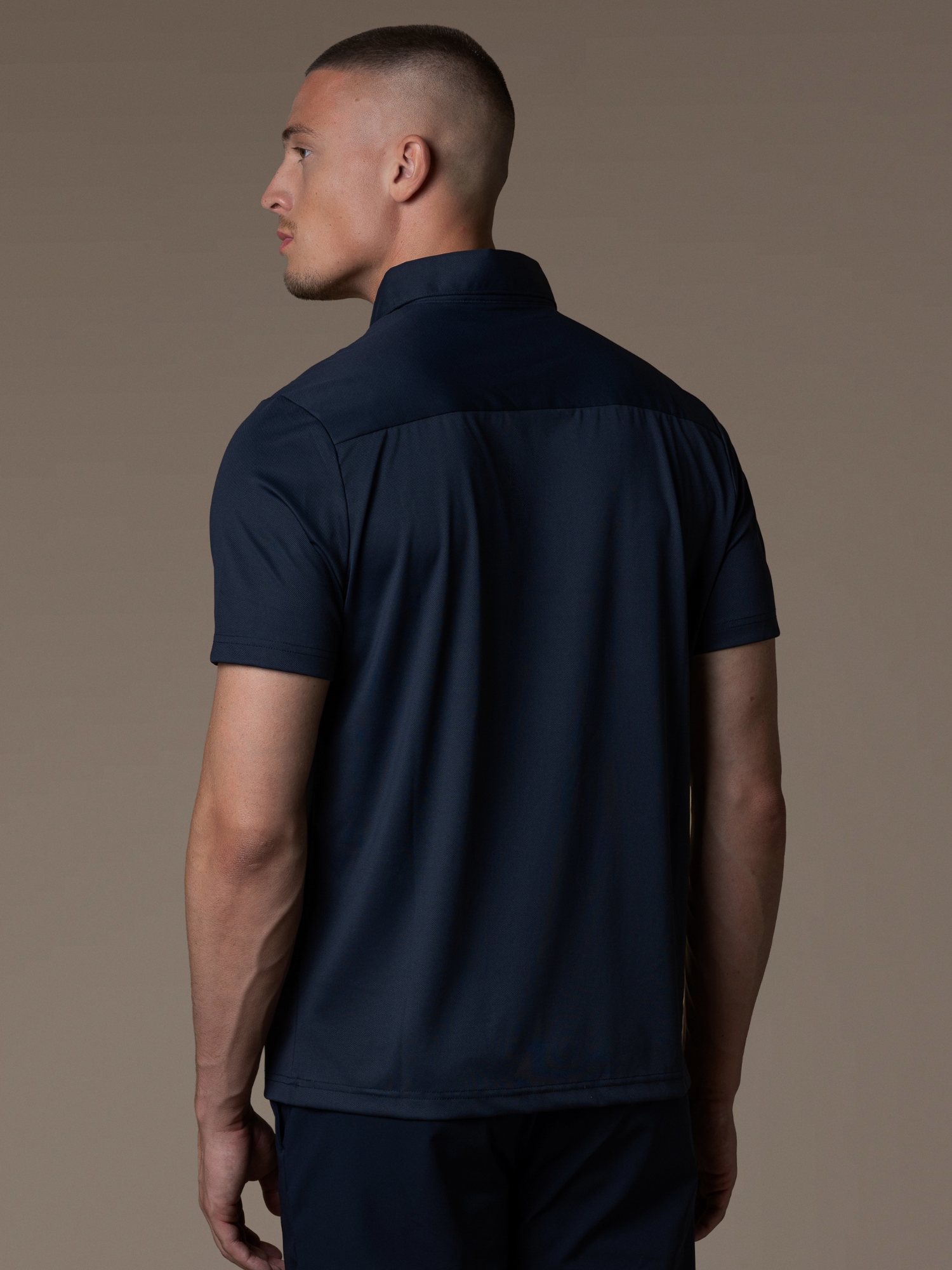 Tech Zipper Polo - Navy