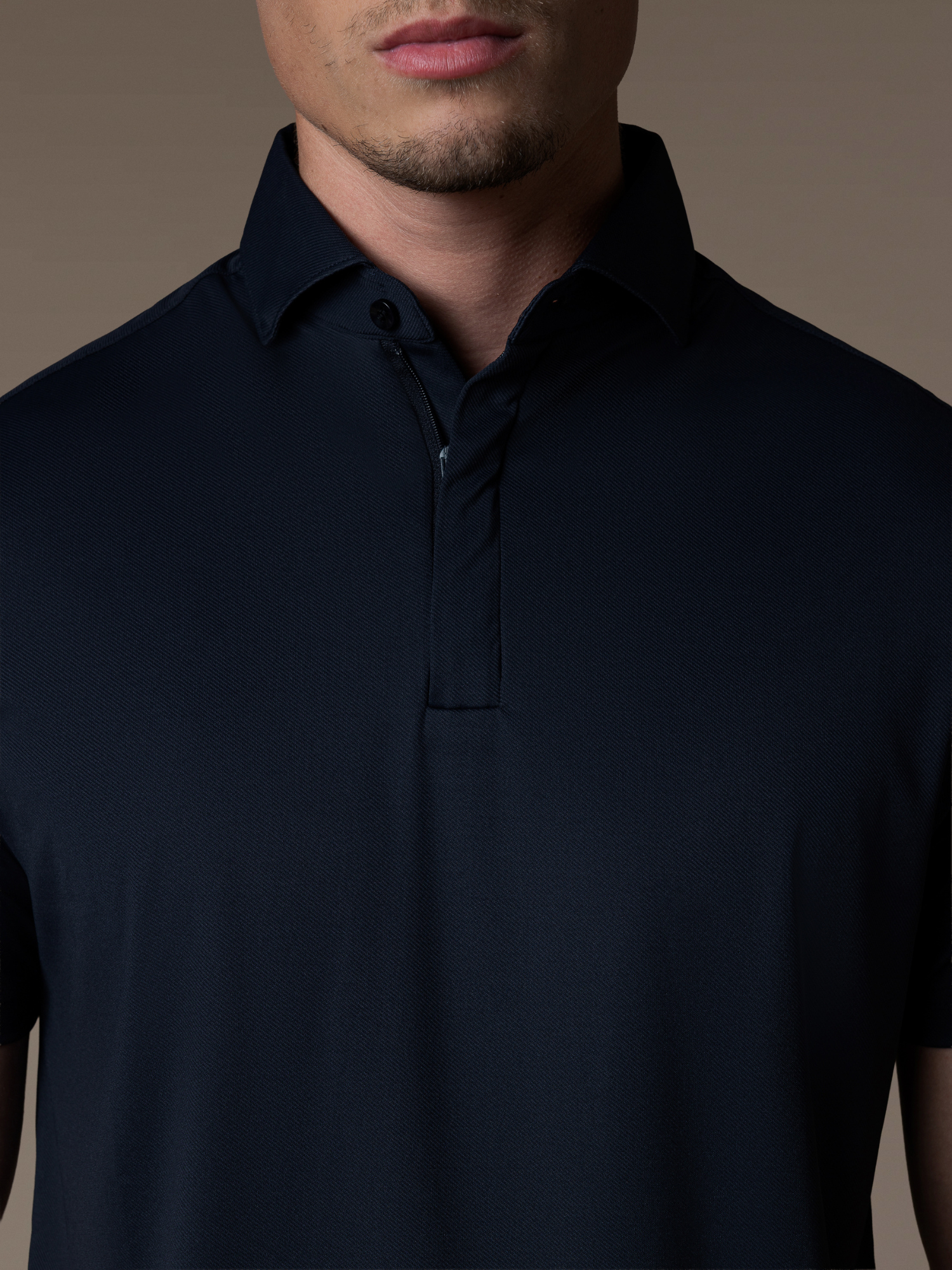 Tech Zipper Polo - Navy
