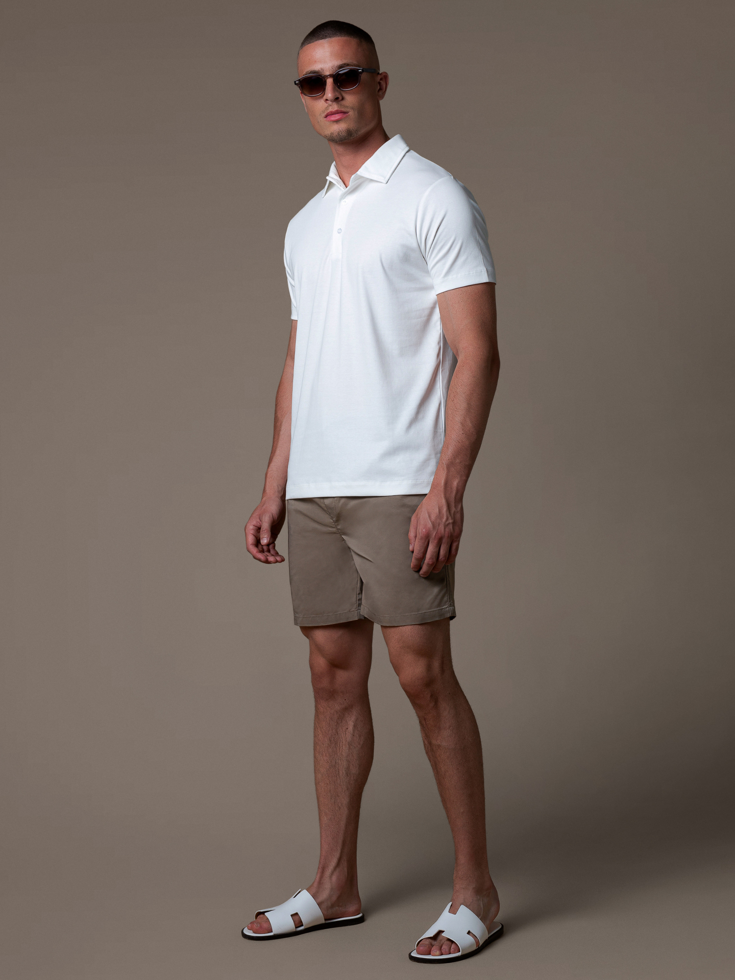 Zip Swim Short - Taupe