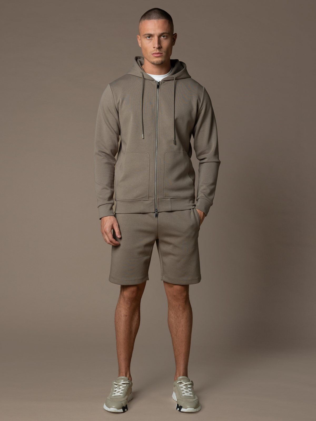 Interlock Flow Short Set - Taupe