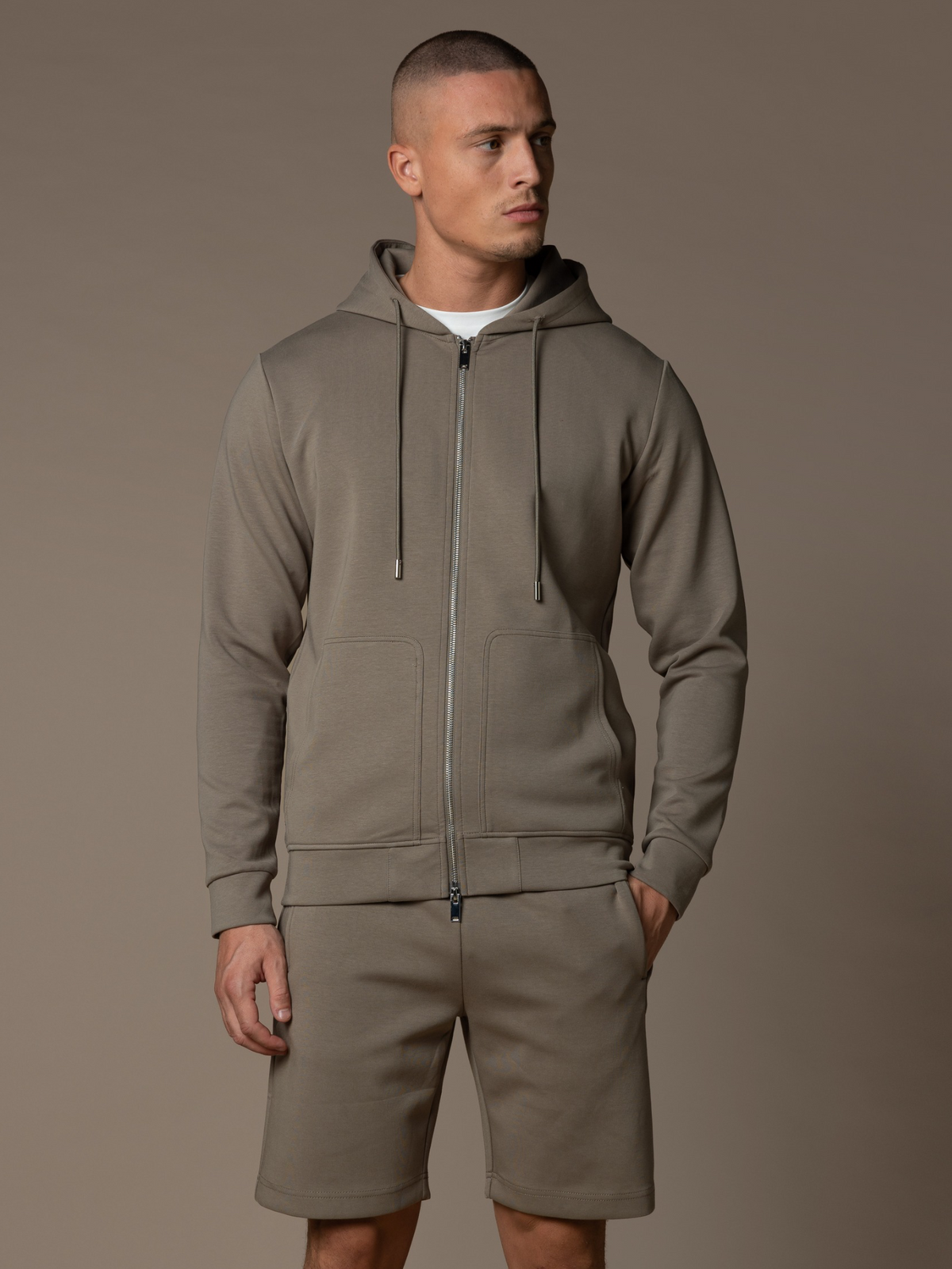 Interlock Flow Short Set - Taupe