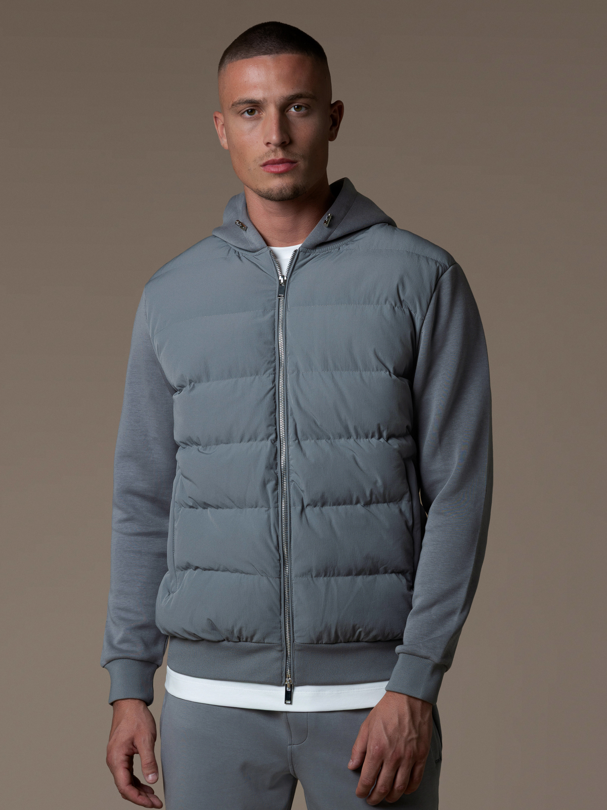 Hybrid Quilted Windbreaker - Grey