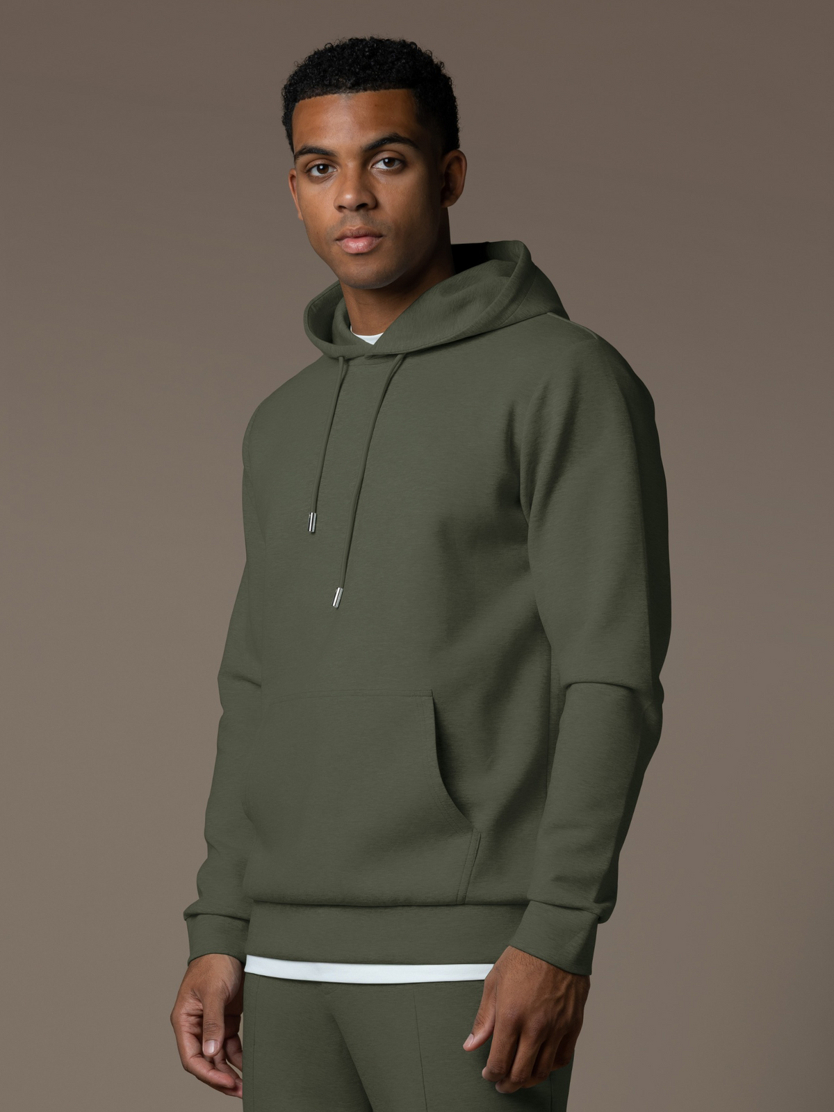 Essential Interlock Flow Hoodie - Forest Green