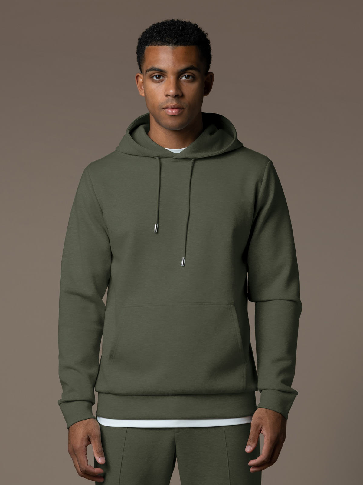 Essential Interlock Flow Hoodie - Forest Green