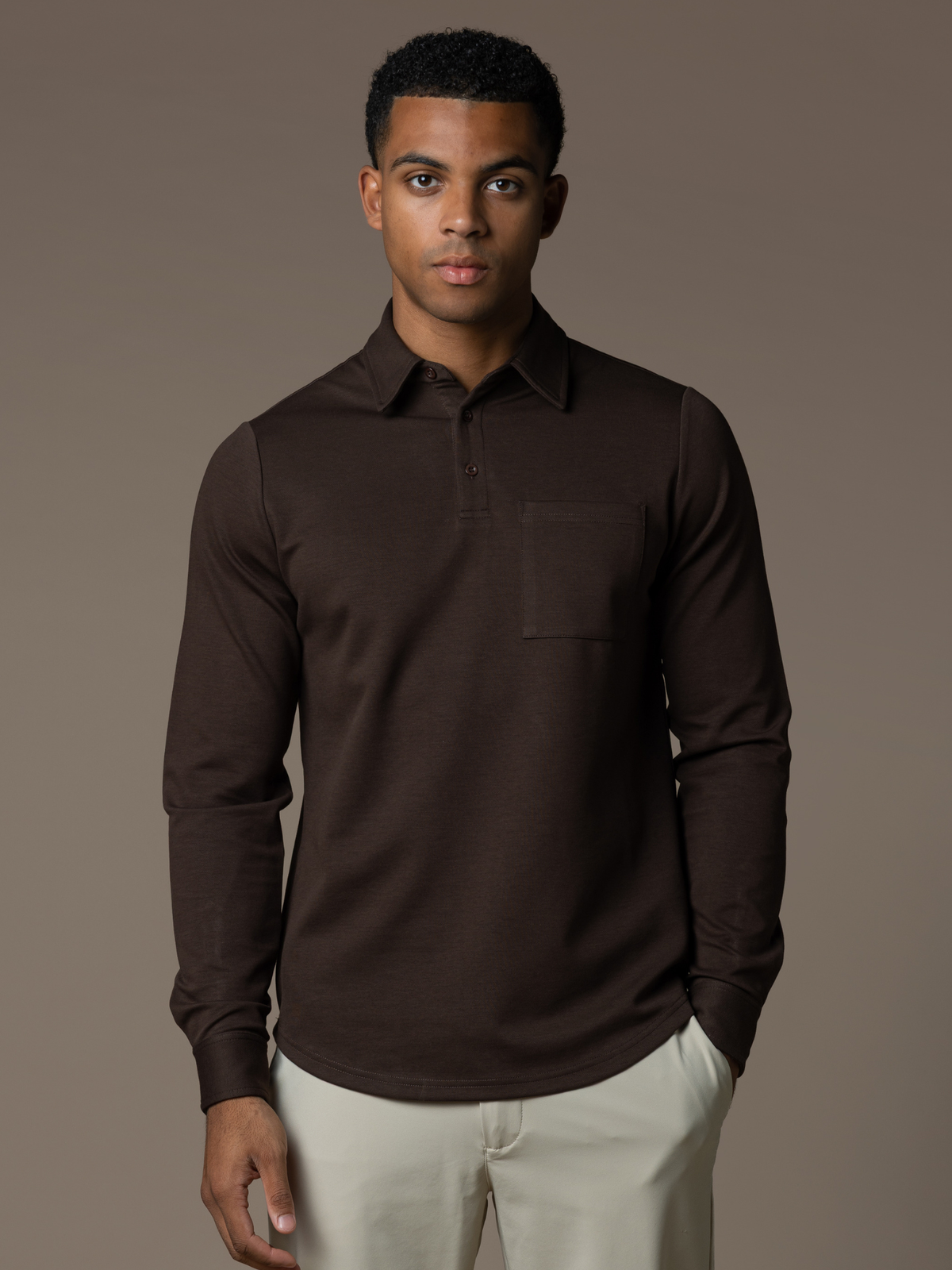 Como Longsleeve Polo - Brown