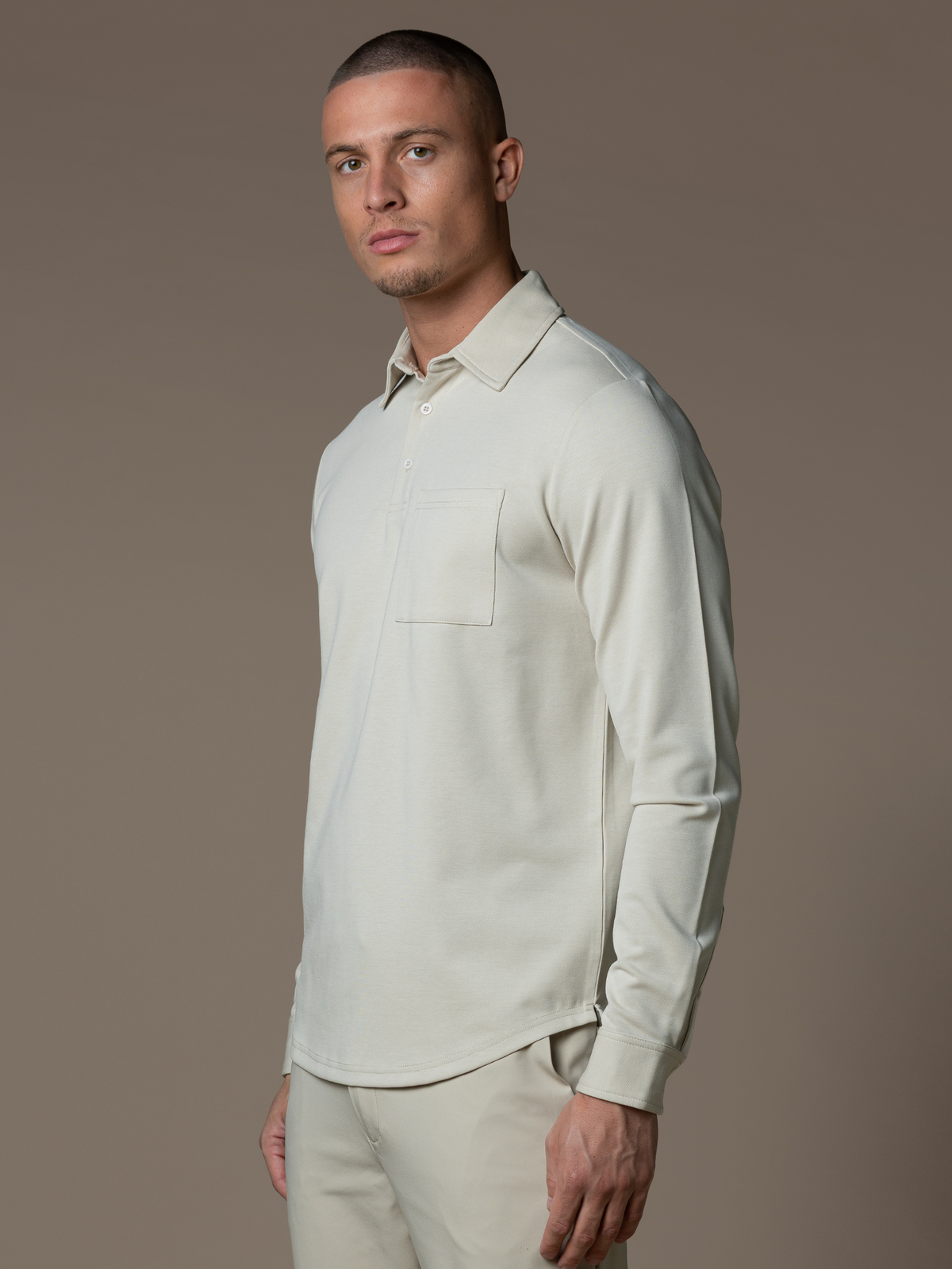 Como Longsleeve Polo - Light Beige